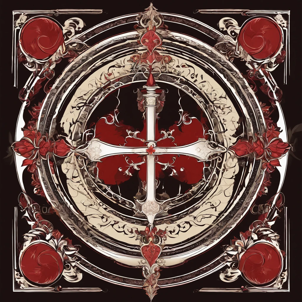 Please give me an image with the content " a vector art of a game skill called "A Katana sword whose blade is surrounded by blazing black fire", dark red hell background, fantasy world game"