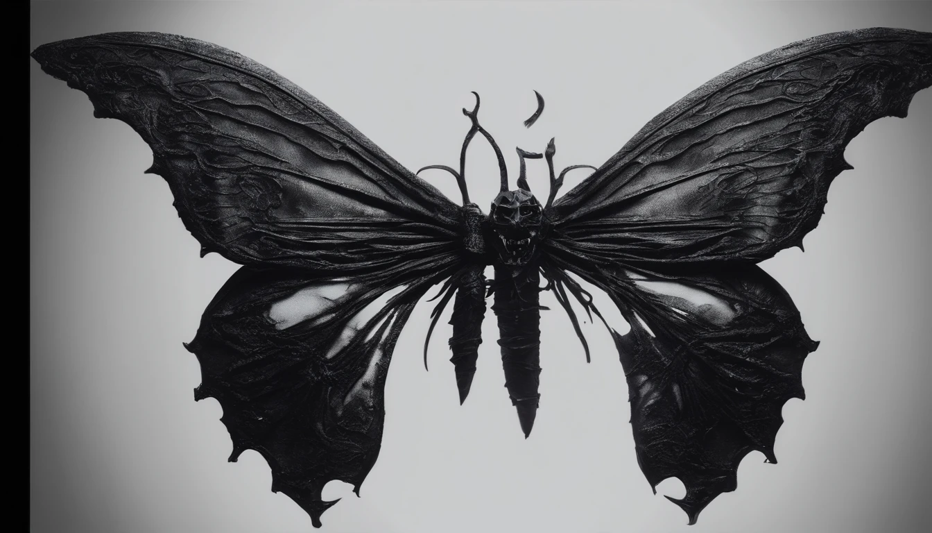 dark forest、moon shining、Dense trees々、Luminous butterfly