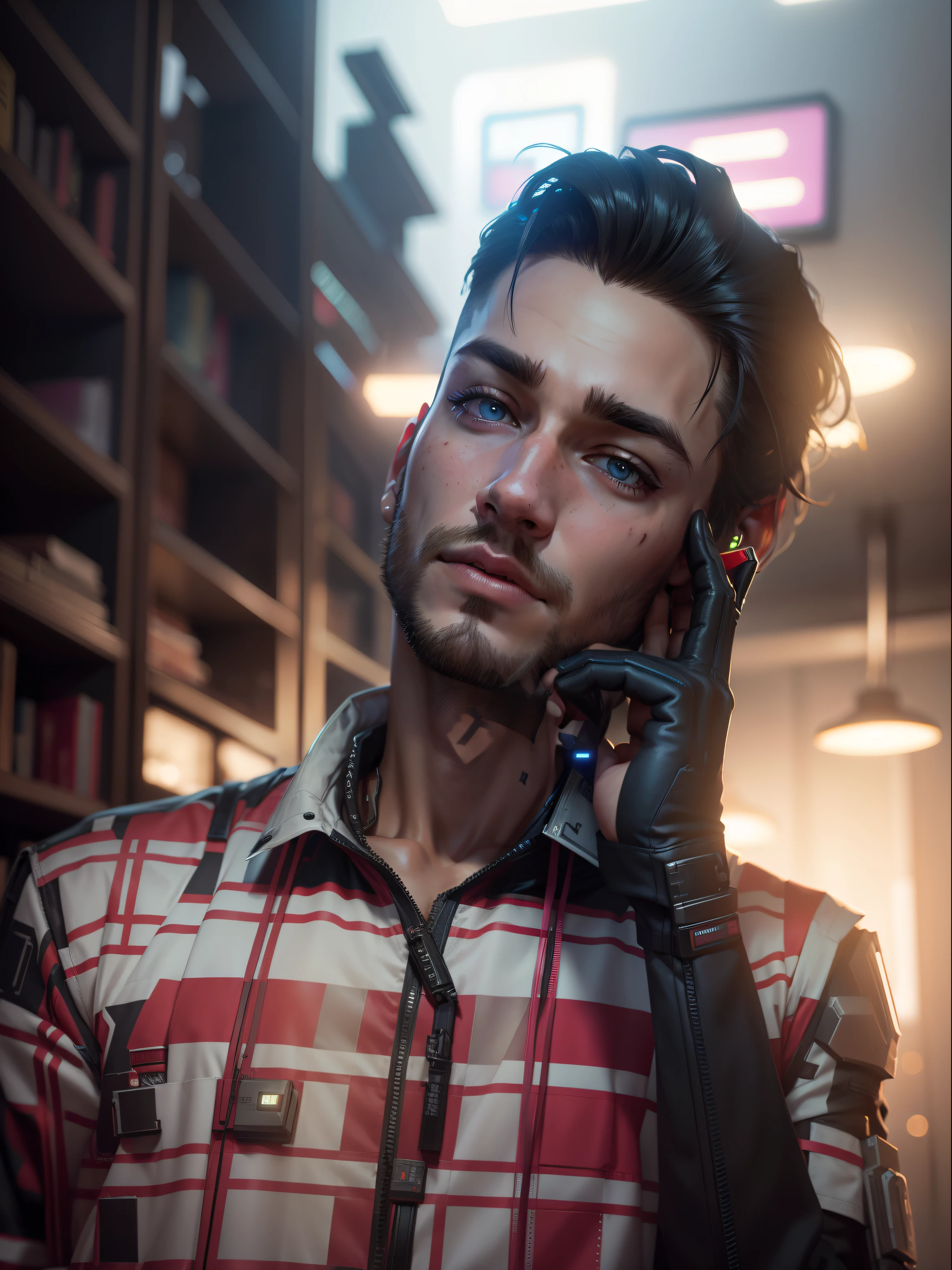 cyberpunk handsome boy, realistic face, 8k, ultra realistic,