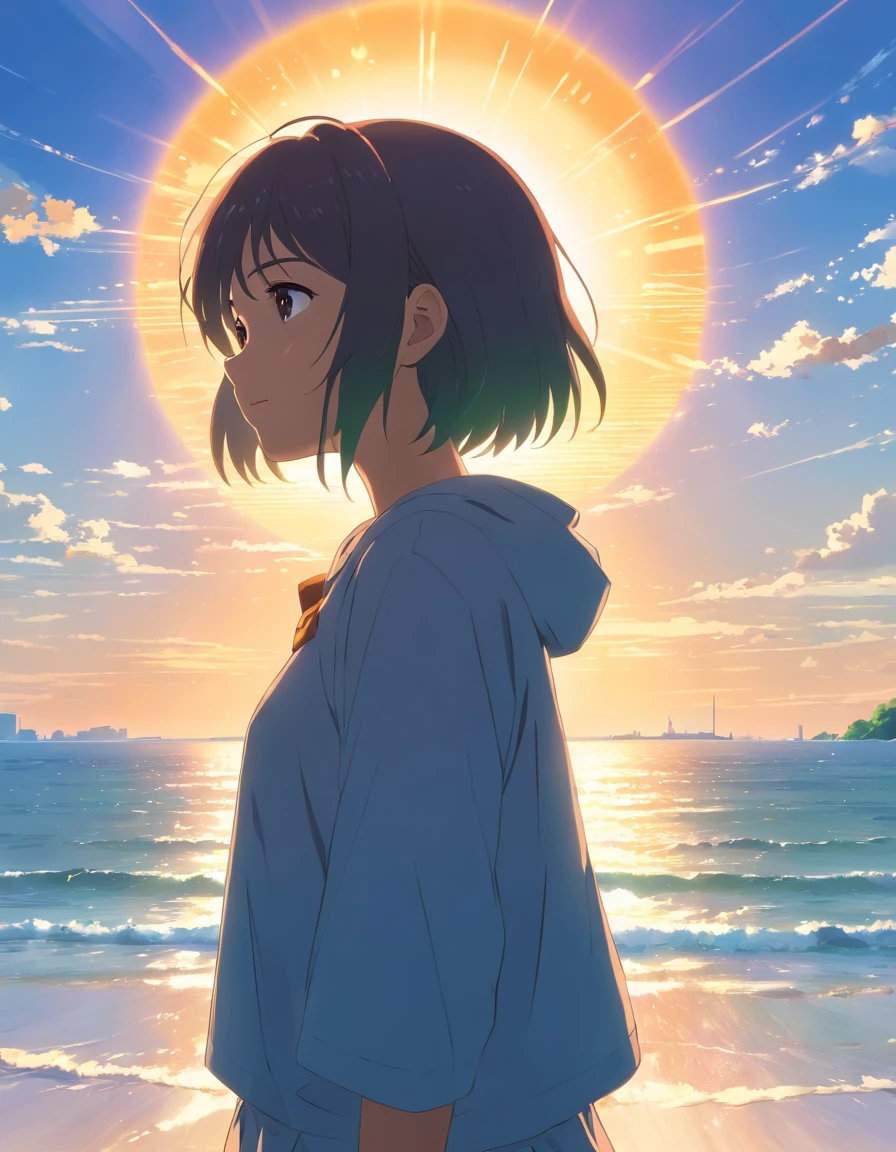Girl facing the sun