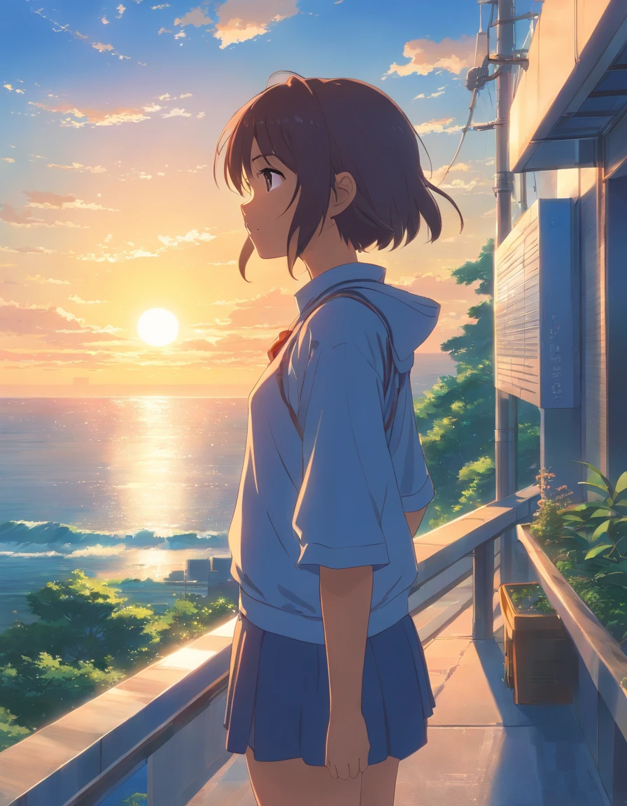 Girl facing the sun