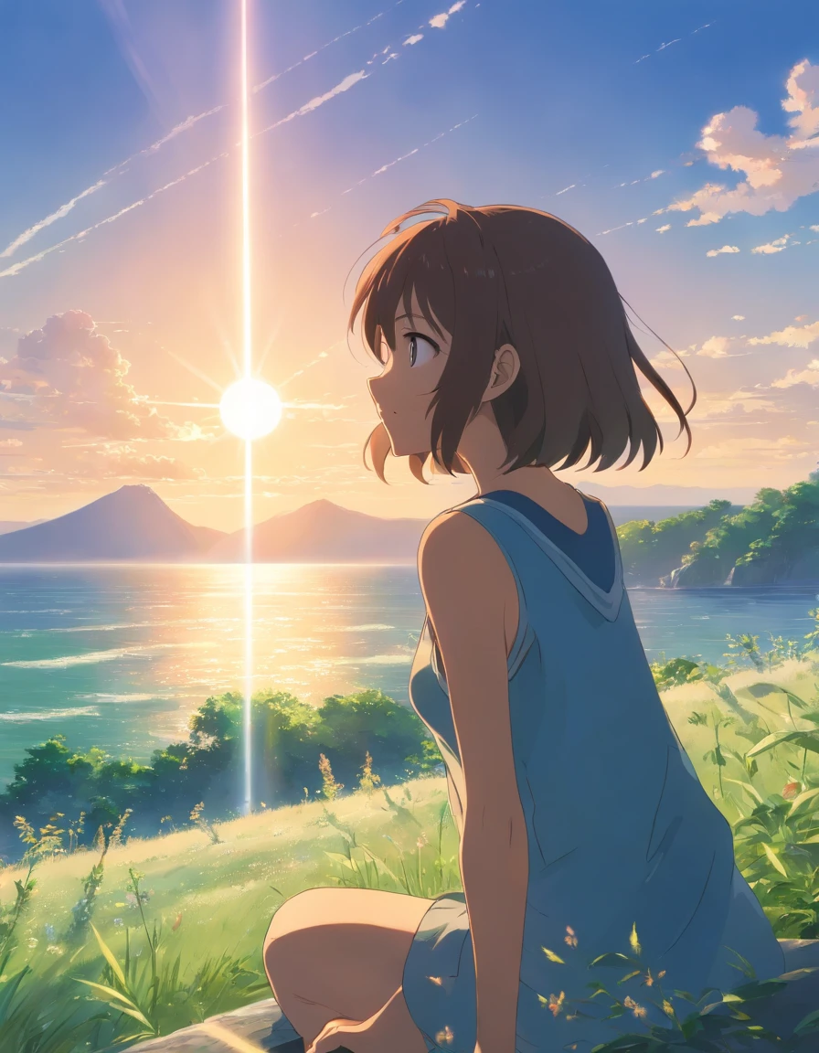 Girl facing the sun