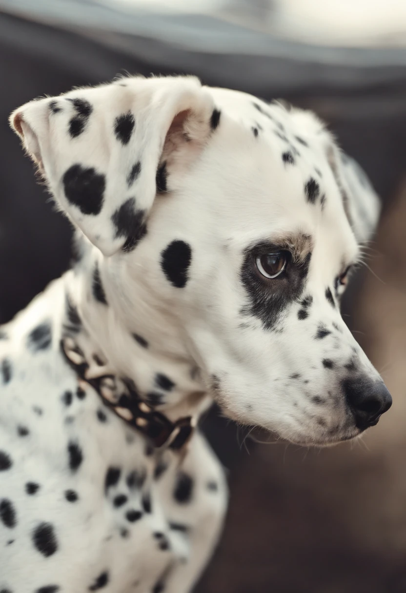 Dalmatian puppy vector t-shirt print, detailed sticker style, realistic sketch style color design, white background