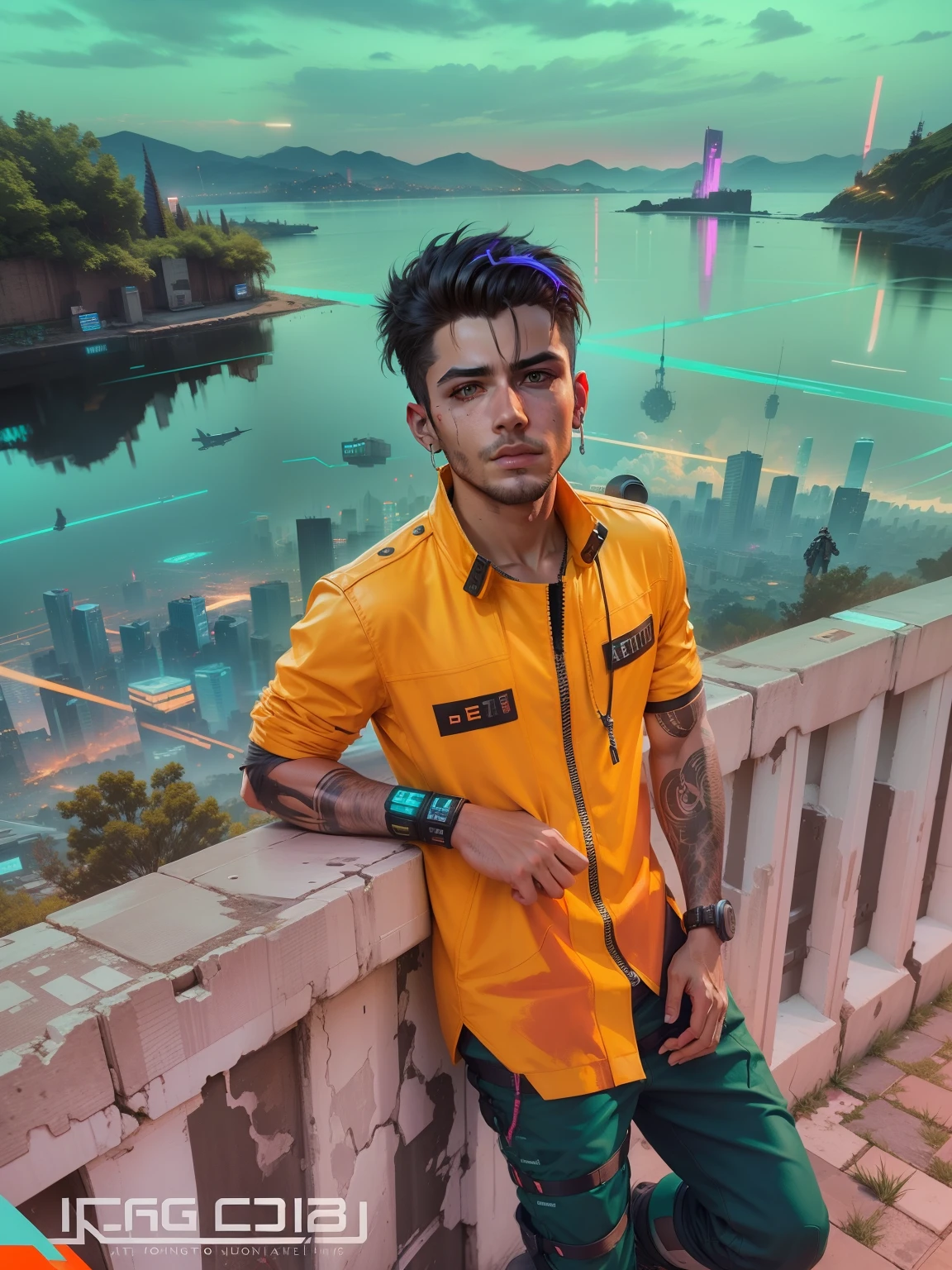 Change background cyberpunk handsome boy, realistic face, ultra realistic