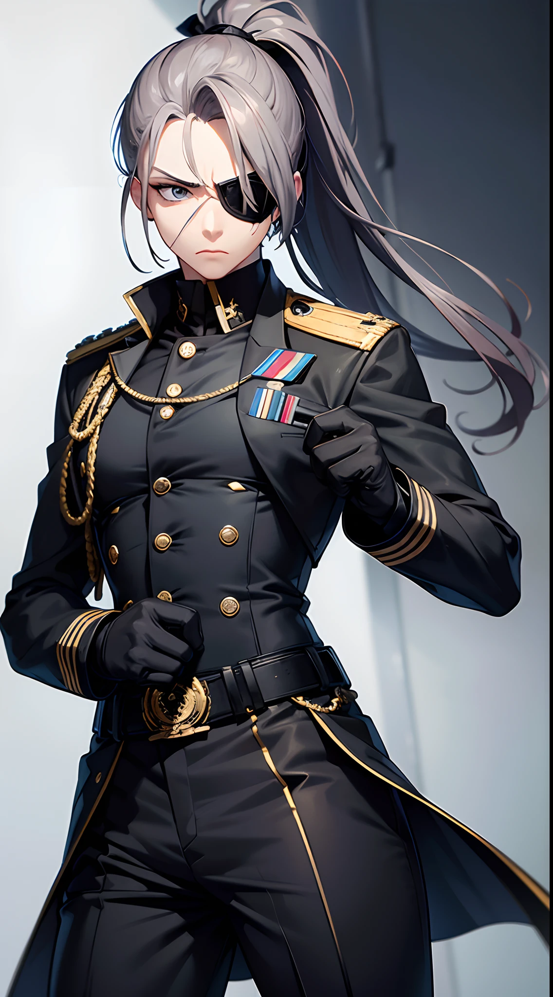 (highest resolution, distinct_image) melhor qualidade, mulher, obra-prima, alto detalhe, semi-realista, cabelo curto preto, cabelo preto, franja, 21 anos, maduro, jovem, roupas pretas, uniforme preto, black cap, military school beauty Heroic and heroic inner background exquisite and exquisite facial features,voluptuosa,sensual
