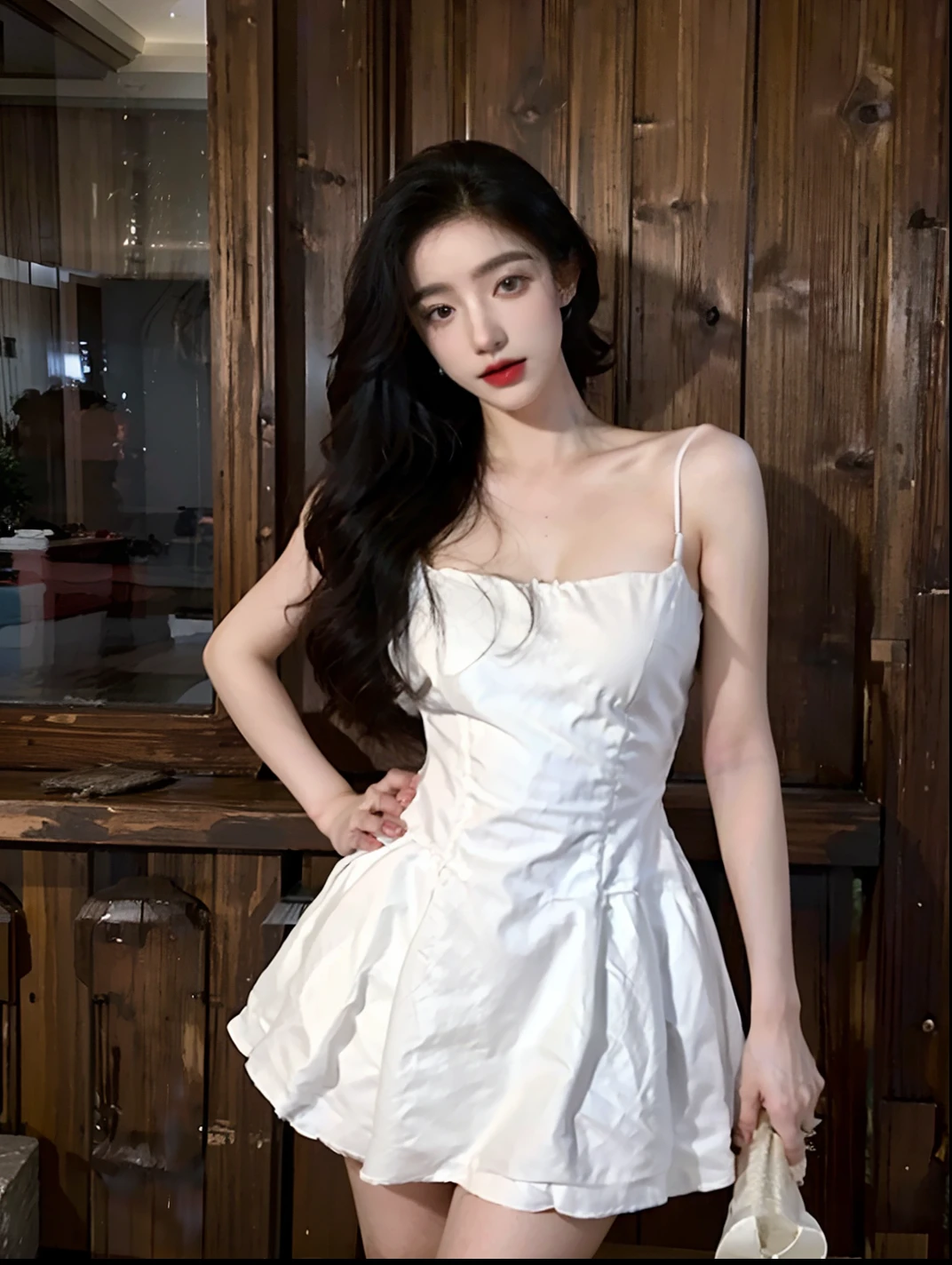 Arealfi woman posing for photo in white dress and cowboy boots, wearing a wet white short dress, full body white dress, wears a white dress, wearing heels and white dress, wearing a camisole and boots, dilraba dilmurat, White dress, Wearing a white dress, Luxury dress, nico wearing a white dress, wearing a cute white dress