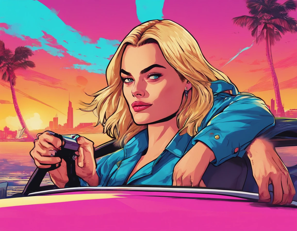 Margot Robbie and Leonardo Dicaprio in GTA loading screen