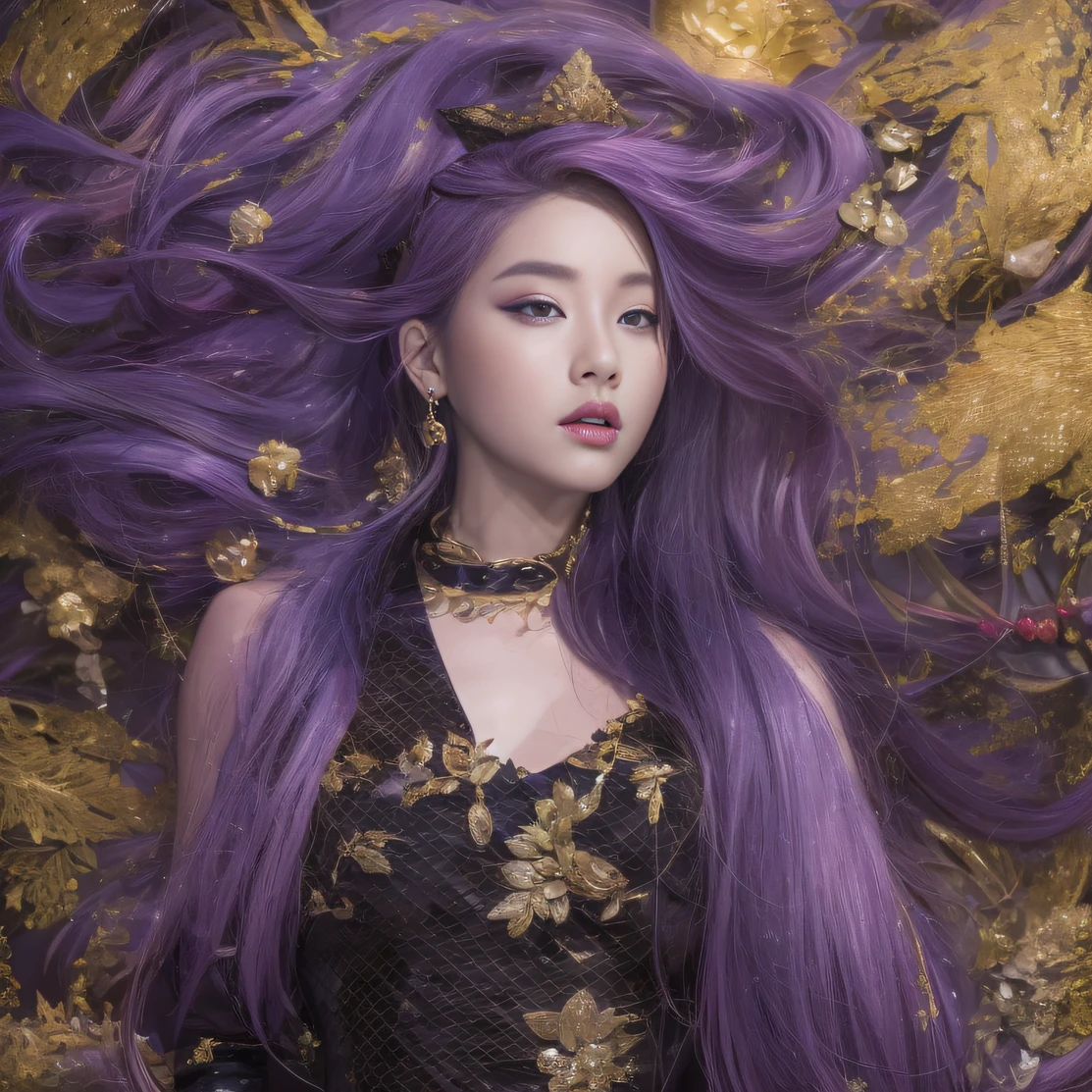 Agate glass texture 32K(tmasterpiece,k hd,hyper HD,32K)Long flowing bright purple hair,Autumn Pond,zydink, a color, Asian people (Kizi), (Red scarf), Combat posture, looking at the ground, long whitr hair, Floating bright purple, Fire cloud pattern gold tiara, Chinese long-sleeved gold silk garment, (abstract ink splash:1.2), white backgrounid,Lotus protector(realisticlying:1.4),Bright purple hair,Smoke on the road,The background is pure, A high resolution, the detail, RAW photogr, Sharp Re, Nikon D850 Film Stock Photo by Jefferies Lee 4 Kodak Portra 400 Camera F1.6 shots, Rich colors, ultra-realistic vivid textures, Dramatic lighting, Unreal Engine Art Station Trend, cinestir 800,Long flowing bright purple hair