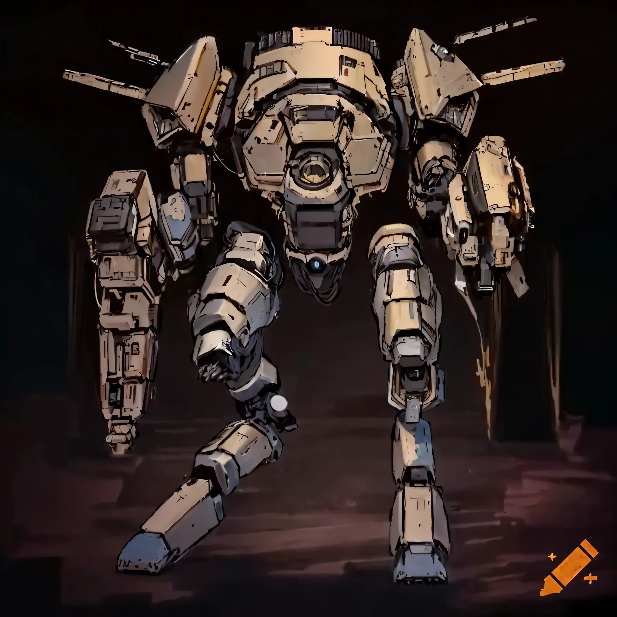 Make me a manga panel in nankin with a character wearing a black sweatshirt with blue denim shorts and black high-top allstars, on top of a combat mecha robot with details of rust kanjis on its bodywork, with hashuras and extremely detailed 1260x720 ultraHD