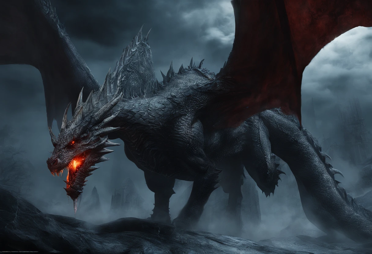 Blizzarding,Ice World,(Dragon Sky Dorado) CU (piercing red eyes),Close-up let go (Blood and fire) Through the nose,Chest scales,full bodyesbian,high high quality,8K,Many details,Fire lettuce,Alas,4 legs,Spotted claws,golds,dangers,fires,dentes pontiagudos,big dragon,immensity,threatening,imponent,Blue scales