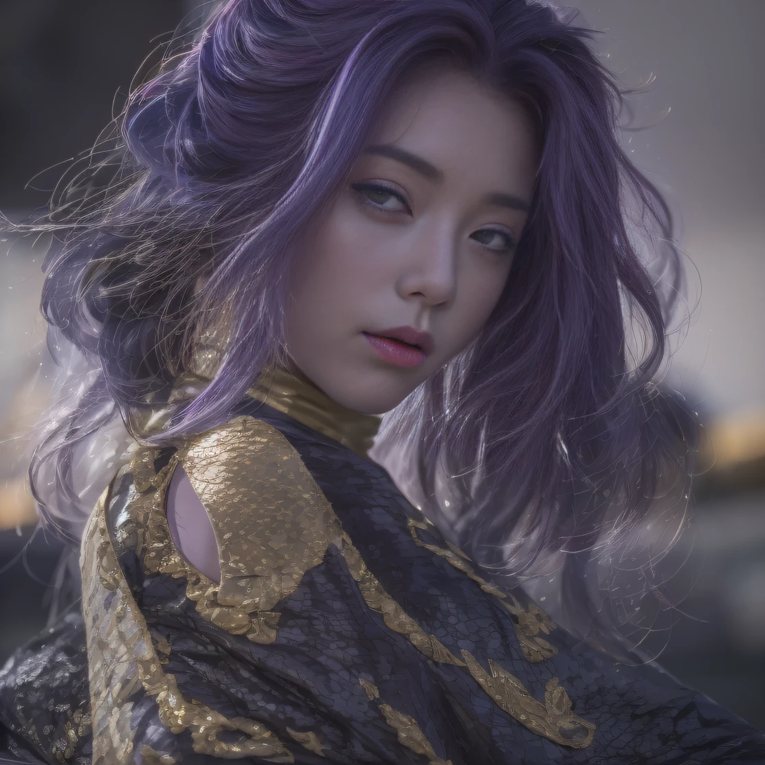 Agate glass texture 32K(tmasterpiece,k hd,hyper HD,32K)Long flowing bright purple hair,Autumn Pond,zydink, a color, Asian people (Kizi), (Red scarf), Combat posture, looking at the ground, long whitr hair, Floating bright purple, Fire cloud pattern gold tiara, Chinese long-sleeved gold silk garment, (abstract ink splash:1.2), white backgrounid,Lotus protector(realisticlying:1.4),Bright purple hair,Smoke on the road,The background is pure, A high resolution, the detail, RAW photogr, Sharp Re, Nikon D850 Film Stock Photo by Jefferies Lee 4 Kodak Portra 400 Camera F1.6 shots, Rich colors, ultra-realistic vivid textures, Dramatic lighting, Unreal Engine Art Station Trend, cinestir 800,Long flowing bright purple hair