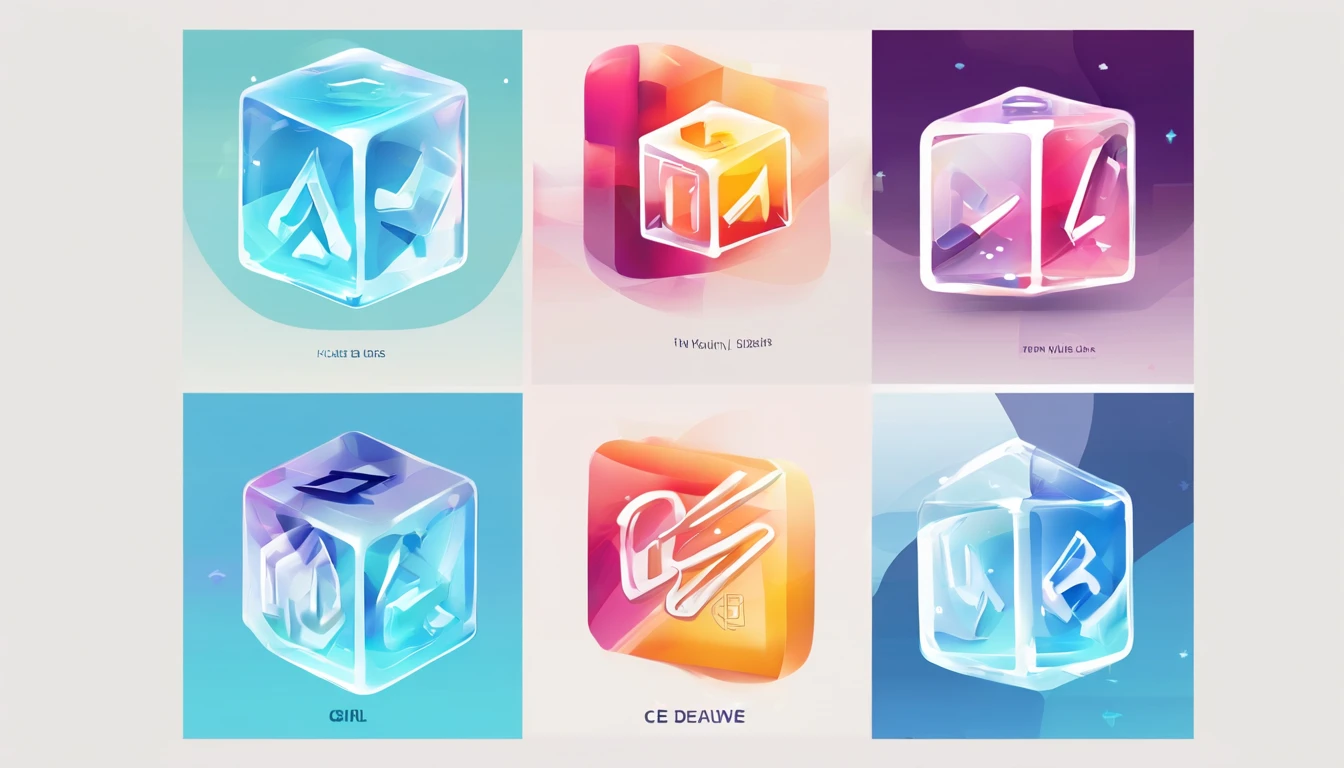 Minimal logo of Ice cube for digital marketing agency with word "Digital" inside the ice cube