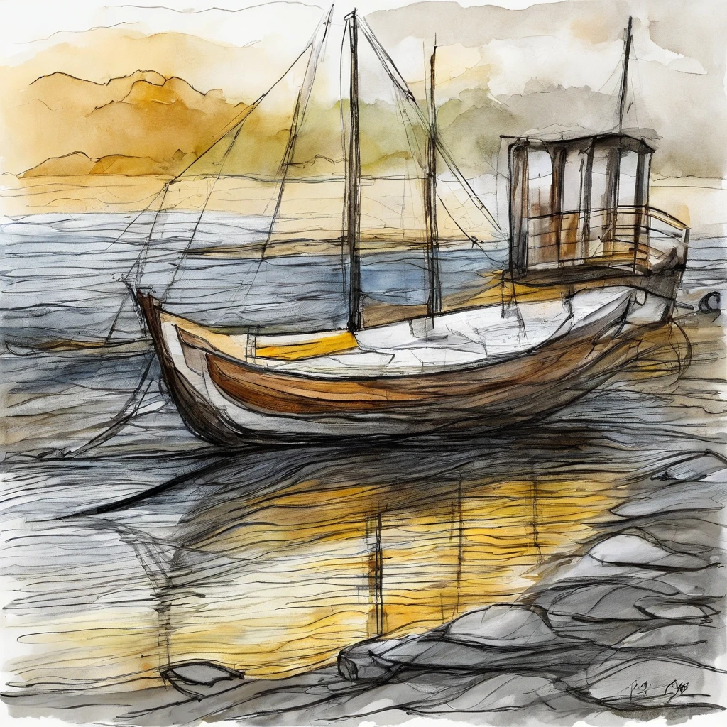 Pintura de um barco sentado em uma doca de madeira, desenhado no microsoft paint, sketch of an ocean in ms paint, desenho de linhas, barco pequeno, boat, O Barco, alguns barcos, desenho de linha grossa, desenhado com photoshop, barco a remo, barco em primeiro plano, desenho de linhas, barco pequeno em primeiro plano, Barco pequeno em primeiro plano, digital sketch, Tinta gota a gota. Perfect color classification. Influence of Karel Appel and Jeremy Mann, Many dramatic and threatening scenes, ultra-detalhada, Beautiful, insanamente detalhado, detalhes intrincados, Fotografia Editorial, Fotografado com uma lente de 50mm, profundidade de campos, Tilt Blur, Velocidade do obturador 1/1000, F/22. Mapas de luz, super brilhante