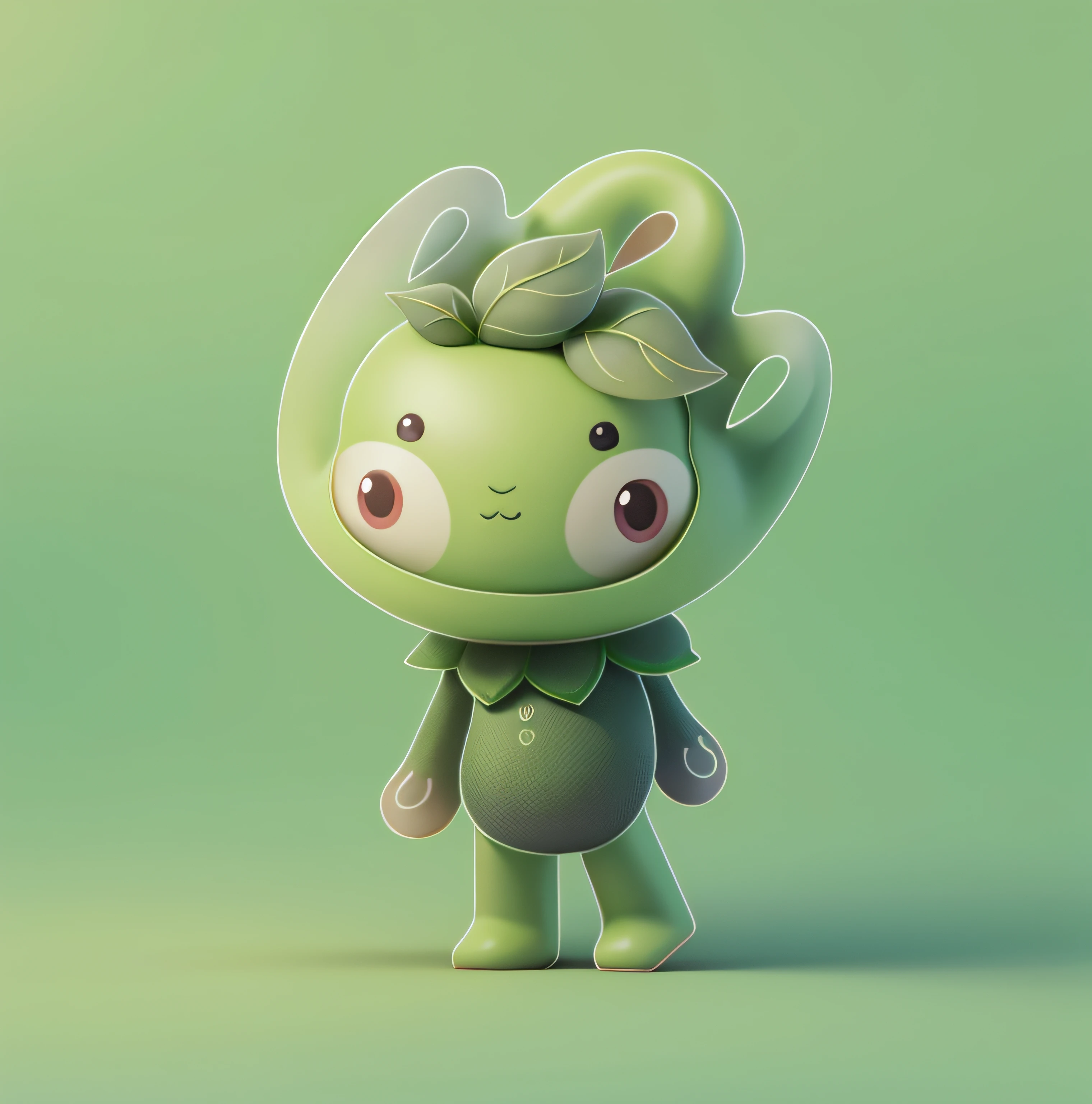 Three green toy animals stand side by side on a white surface, cute 3 d render, 3 d render stylized, toon render keyshot, 3D model of a Japanese mascot, Cute! C4D, smooth 3d cg render, stylized as a 3d render, 3 d character render, stylized 3d render, Stylized 3 D
