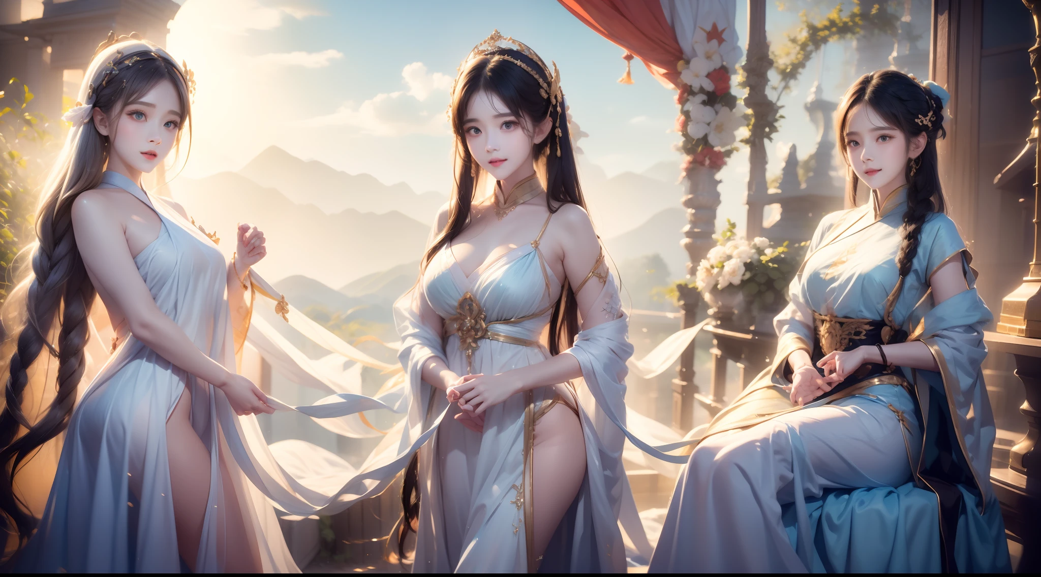 (In the daytime:1.8),in summer,beachside,(naturey:1.9),1girll,Very long hair,grinning smile,Raised sexy,unaligned breasts,dynamic angle,dynamicposes,exteriors,with blue sky and white clouds, (RAW photogr:1.2), (realisticlying:1.4), absurderes, Incredibly Ridiculous res, hugefilesize , ultra - detailed, A high resolution, The is very detailed, best qualtiy , tmasterpiece, illustratio, an extremely delicate and beautiful, The is very detailed, CG ,Solidarity , 8k 壁纸, astounding, finedetail, tmasterpiece, best qualtiy, pureerosface_v1,ulzzang-6500-v1.1,