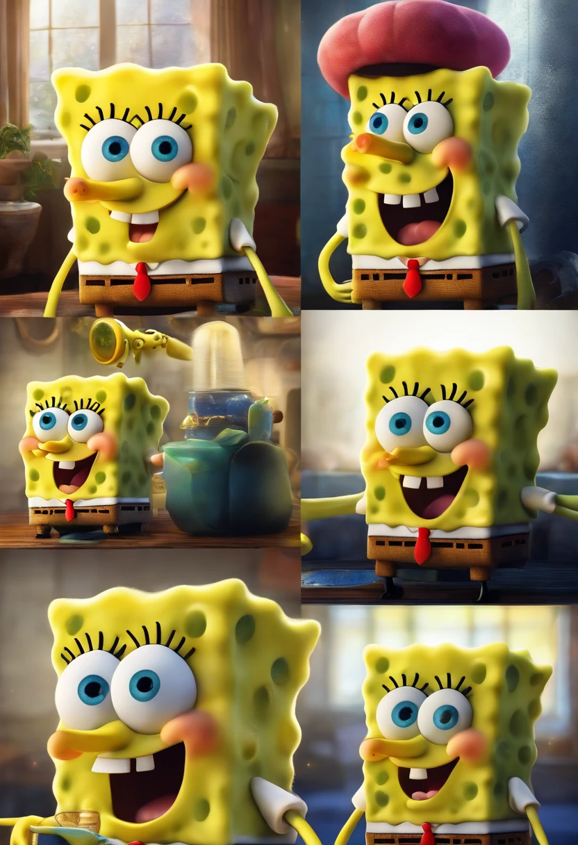 SpongeBob, but create him as if he was a real person