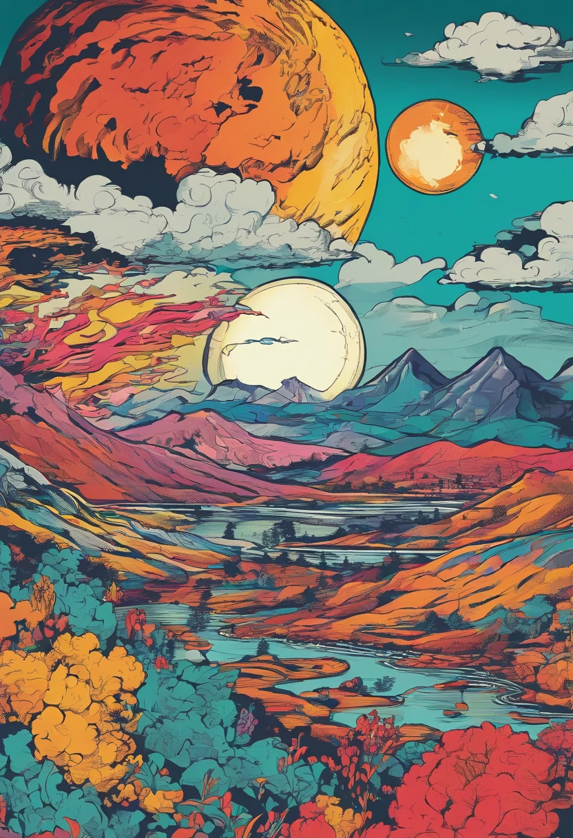 (Tang Feng),(A cliff illuminated by a huge full moon),Ultra-long-range viewing angle,No Man,scenecy,best qualtiy,the detail