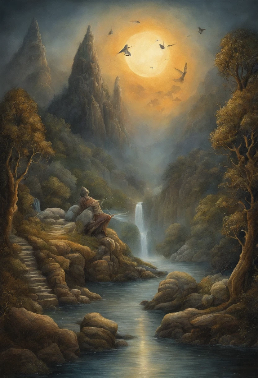 masterpiece, best quality, ultra-detailed, illustration, buddhist monk praying, solo, fantasy, flying, broom, night sky, outdoors, magic, spells, moon, stars, clouds, wind, cape, broomstick, glowing, mysterious, enchanting, whimsical, playful, adventurous, freedom, wonder, imagination, determination, skill, speed, movement, energy, realism, naturalistic, figurative, representational, beauty, fantasy culture, mythology, fairy tales, folklore, legends, witches, wizards, magical creatures, fantasy worlds, composition, scale, foreground, middle ground, background, perspective, light, color, texture, detail, beauty, wonder.