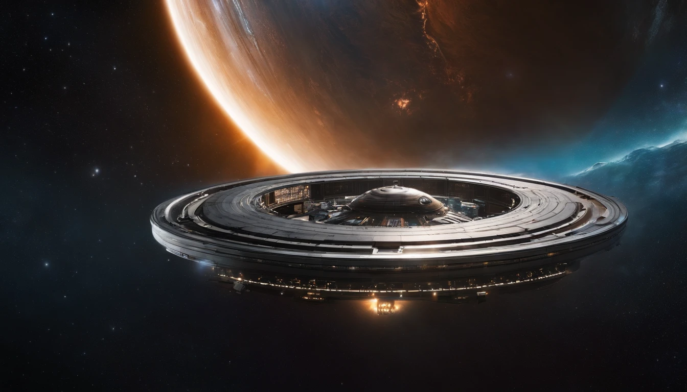((Masterpiece))，(Best quality))，Magnificent space image scene，Interstellar，Huge star gates，spaceship