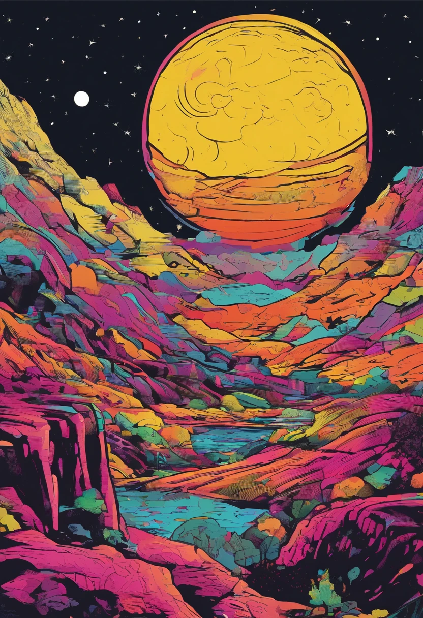 (Tang Feng),(A cliff illuminated by a huge moon),Ultra-long-range viewing angle,No Man