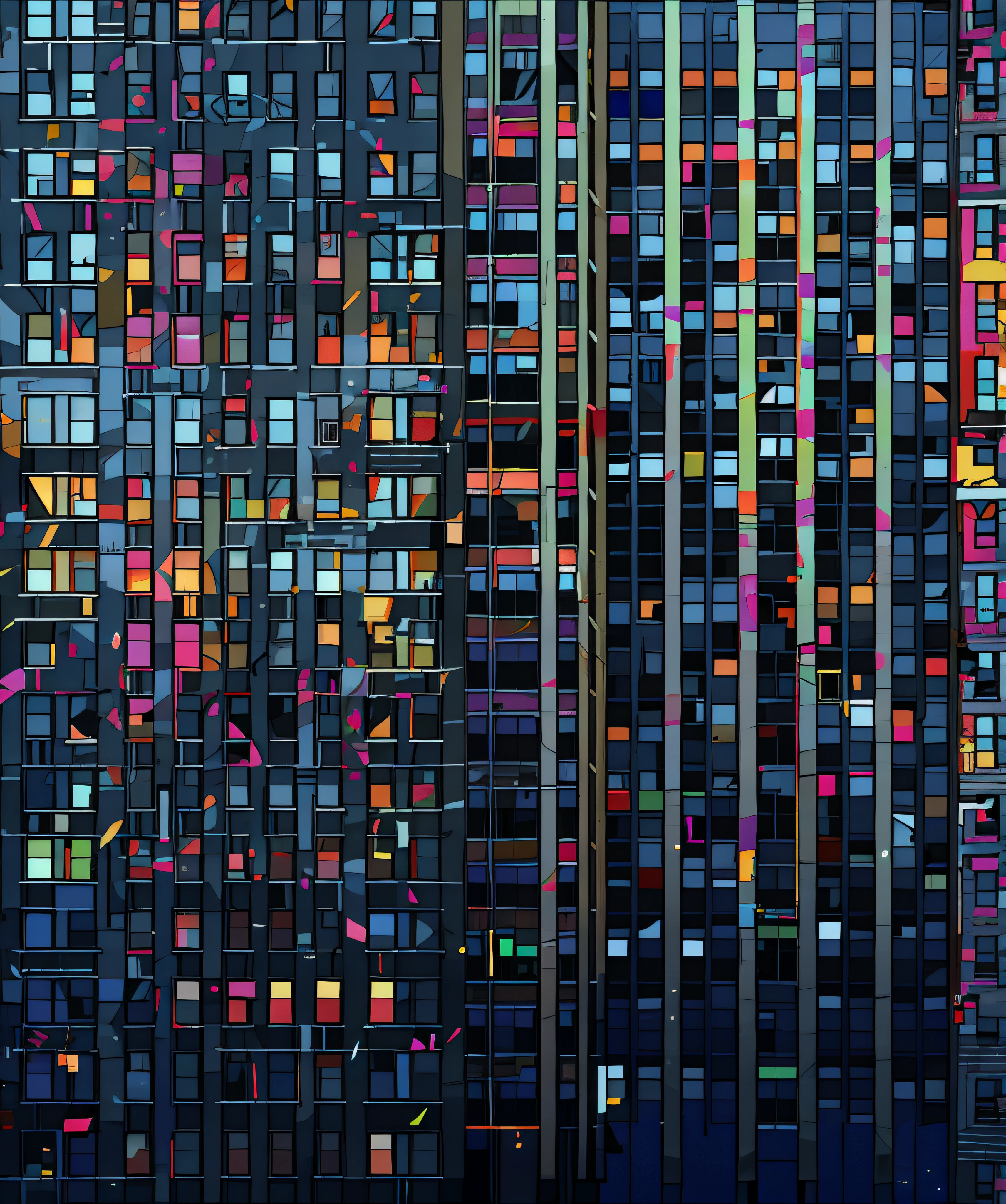 colorful buildings in vector style