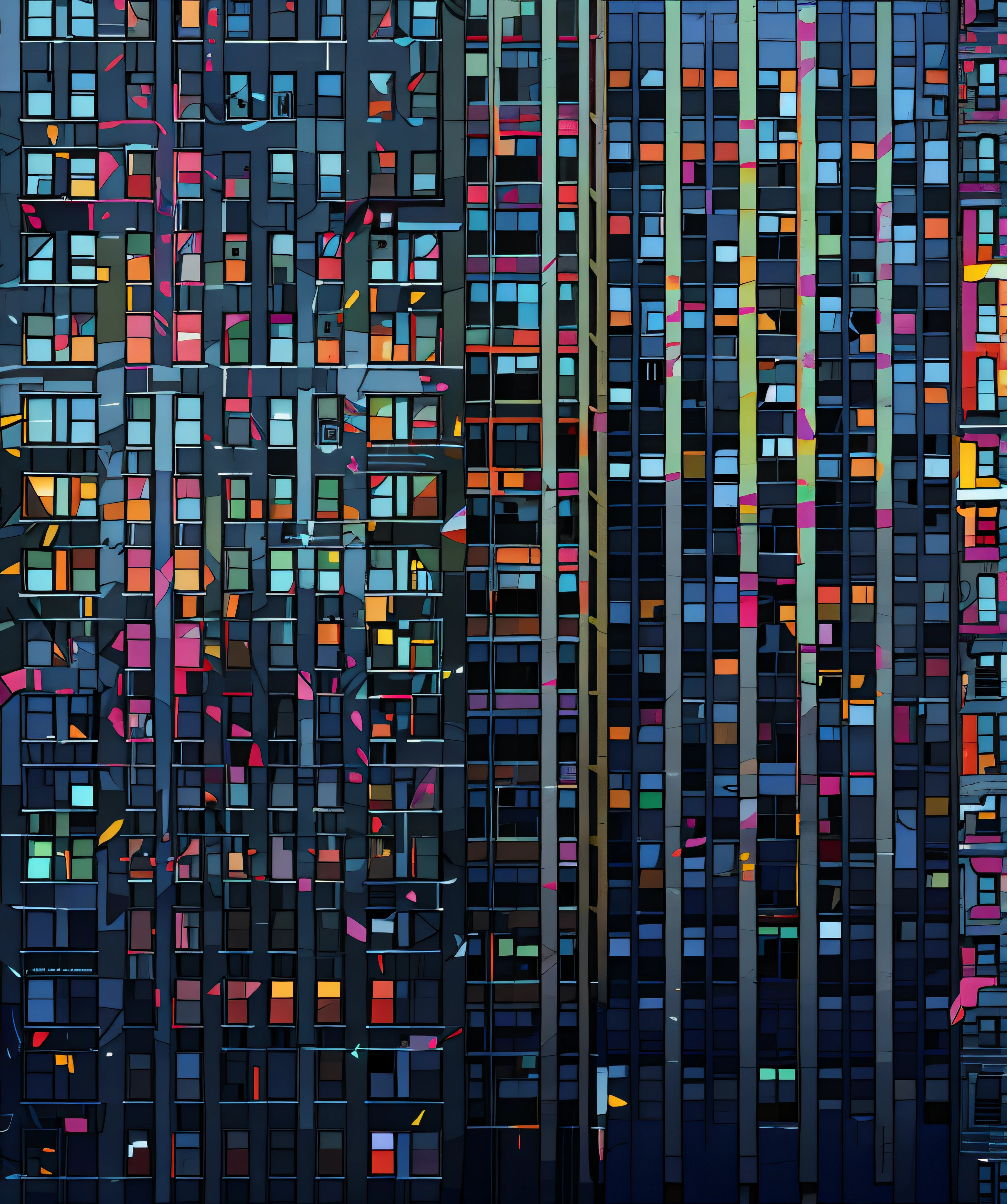 colorful buildings in vector style