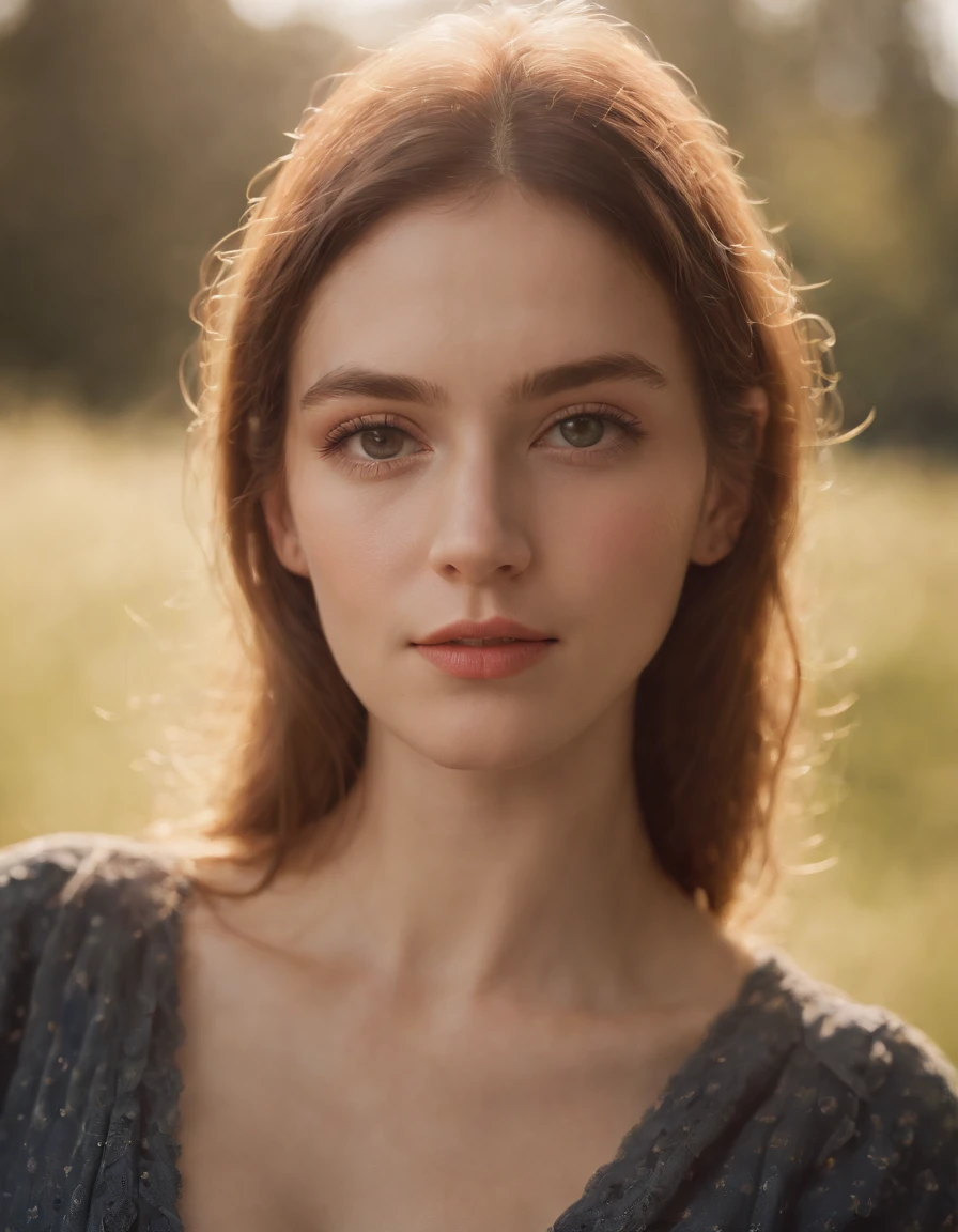 1 female cleavage sunlight, warm (xxmix_girl lofi, messy, , photography, photorealism, portraits, bokeh ) (by Jamie Hawkesworth Janek Sedlar) (upper body)