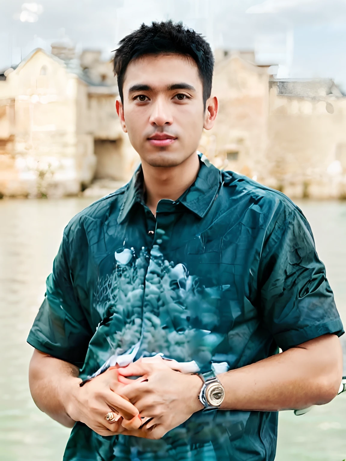 arafed man in a green shirt standing by the water, mohamed chahin, johnatan wayshak, working hard, khyzyl saleem, riyahd cassiem, kyza saleem, enes dirig, photo taken in 2 0 2 0, album photo, saadane afif, ash thorp khyzyl saleem