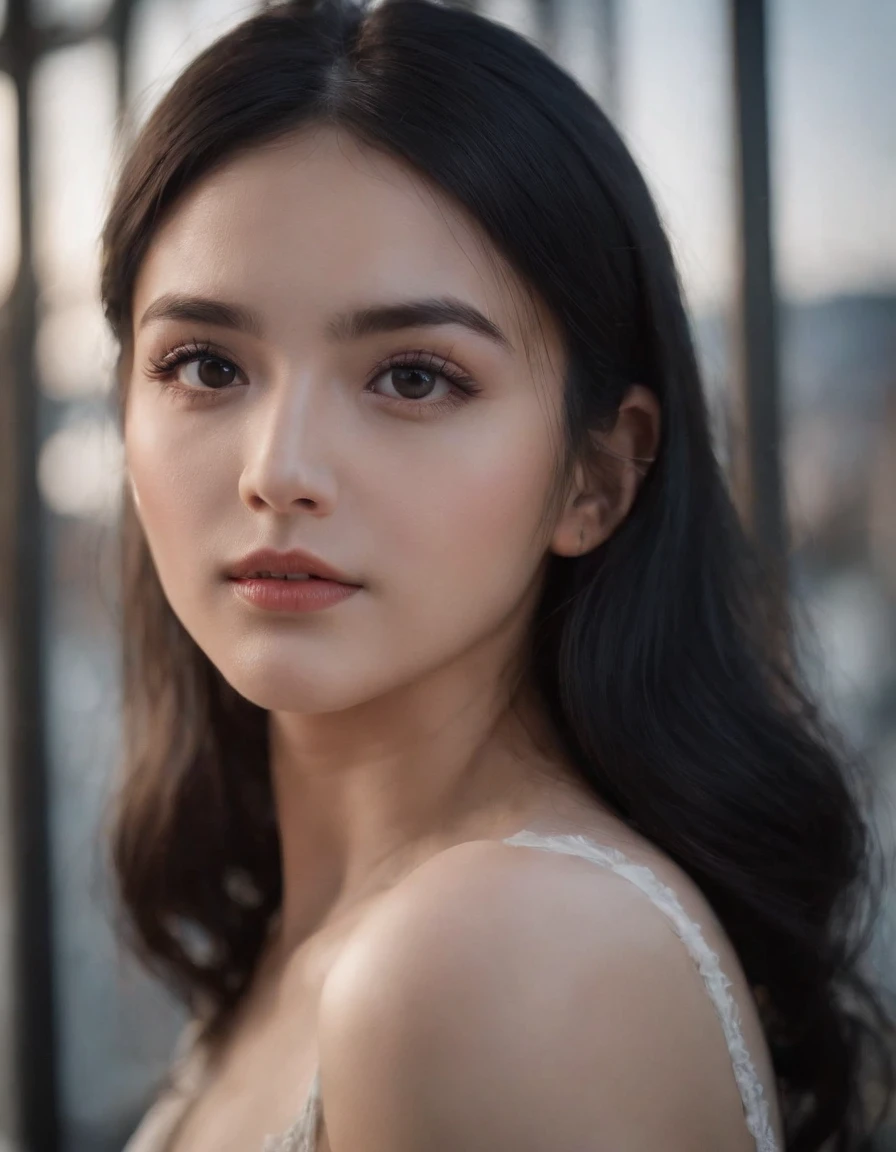 girl,black color hair,Black eyes,adolable