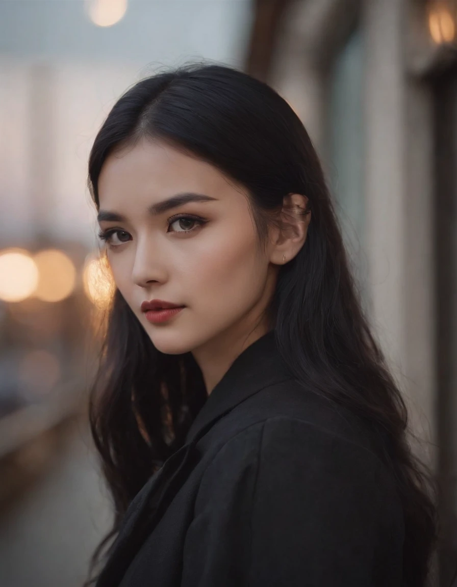 bit girl,black color hair,Black eyes,adolable