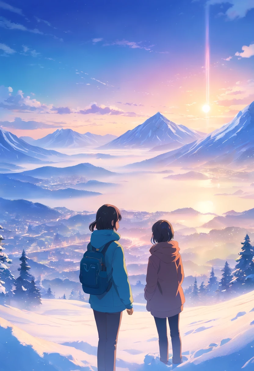 (((masterpiece))),best quality, snow mountain, scenery, sky, outdoors,