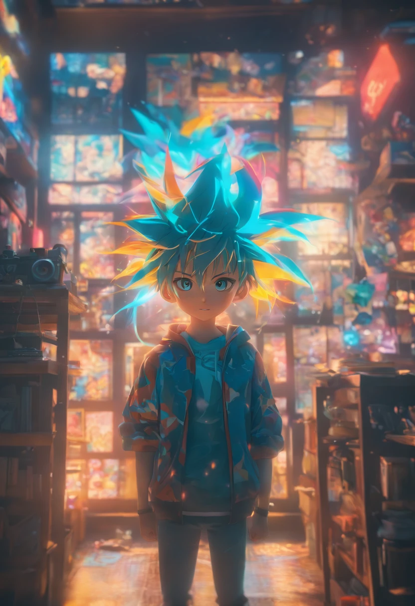 Boy in a place related to interior decoration,With VR、Elements such as AR and cartoon characters are photographed and painted with accurate 3D stereoscopic scenery。 Cinematic cinematic photos, analogue photography, Film Particle, extreme hight detail, 4K, Ultra HD |, ultra-realistic realism, trending on artstationh, courtesy, radiating, vibration, Fotorrealista, The light from the back window is backlighted, hair light, 8K Ultra HD | |, Motor Unreal 5