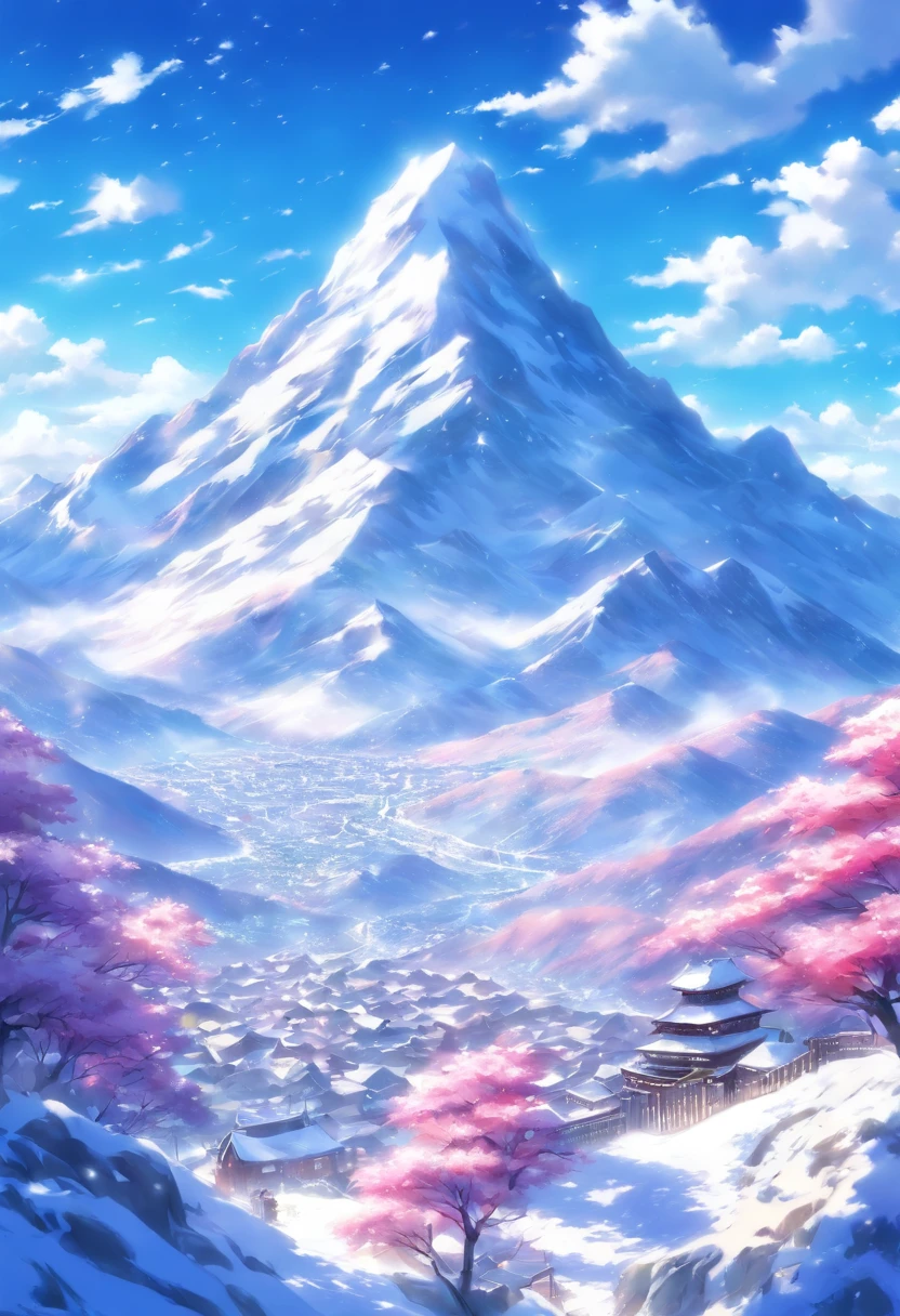 (((masterpiece))),best quality, snow mountain, scenery, sky, outdoors,
