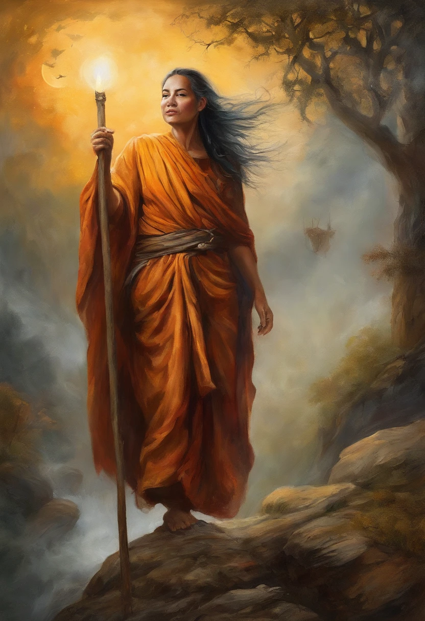 masterpiece, best quality, ultra-detailed, illustration, portrait of Buddhist monk, solo, fantasy, flying, broom, night sky, outdoors, magic, spells, moon, stars, clouds, wind, cape, broomstick, glowing, mysterious, enchanting, whimsical, playful, adventurous, freedom, wonder, imagination, determination, skill, speed, movement, energy, realism, naturalistic, figurative, representational, beauty, fantasy culture, mythology, fairy tales, folklore, legends, witches, wizards, magical creatures, fantasy worlds, composition, scale, foreground, middle ground, background, perspective, light, color, texture, detail, beauty, wonder.