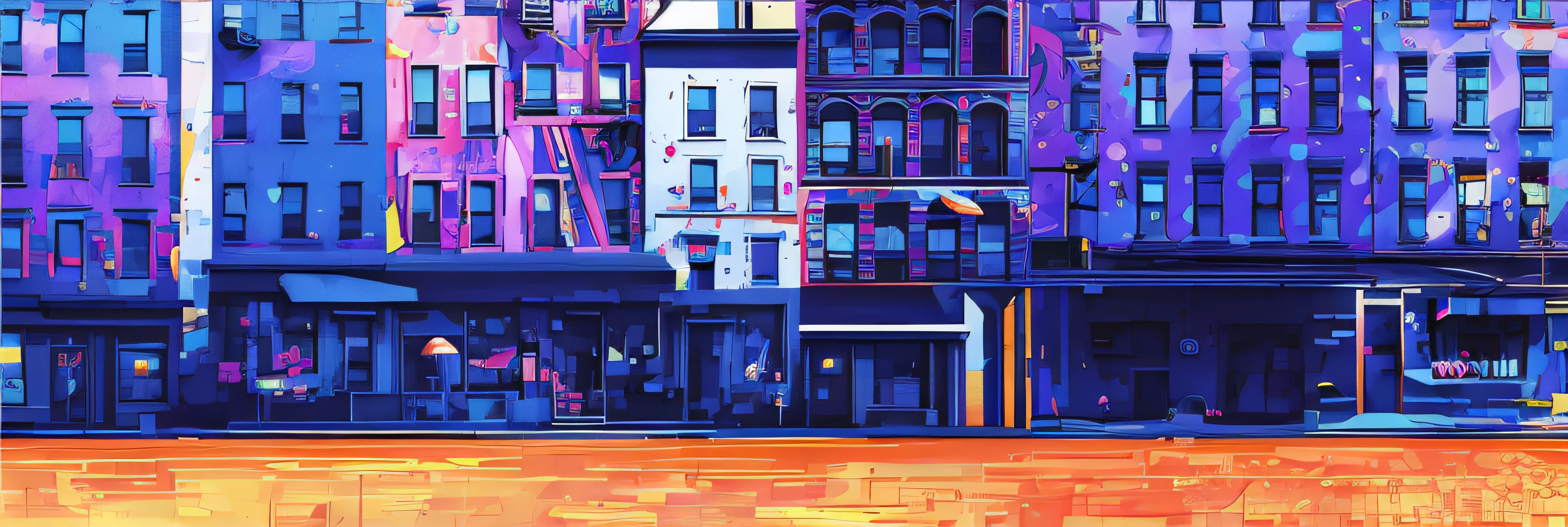 colorful street in vector style