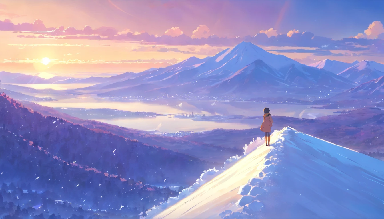 (((masterpiece))),best quality, snow mountain, scenery, sky, outdoors,