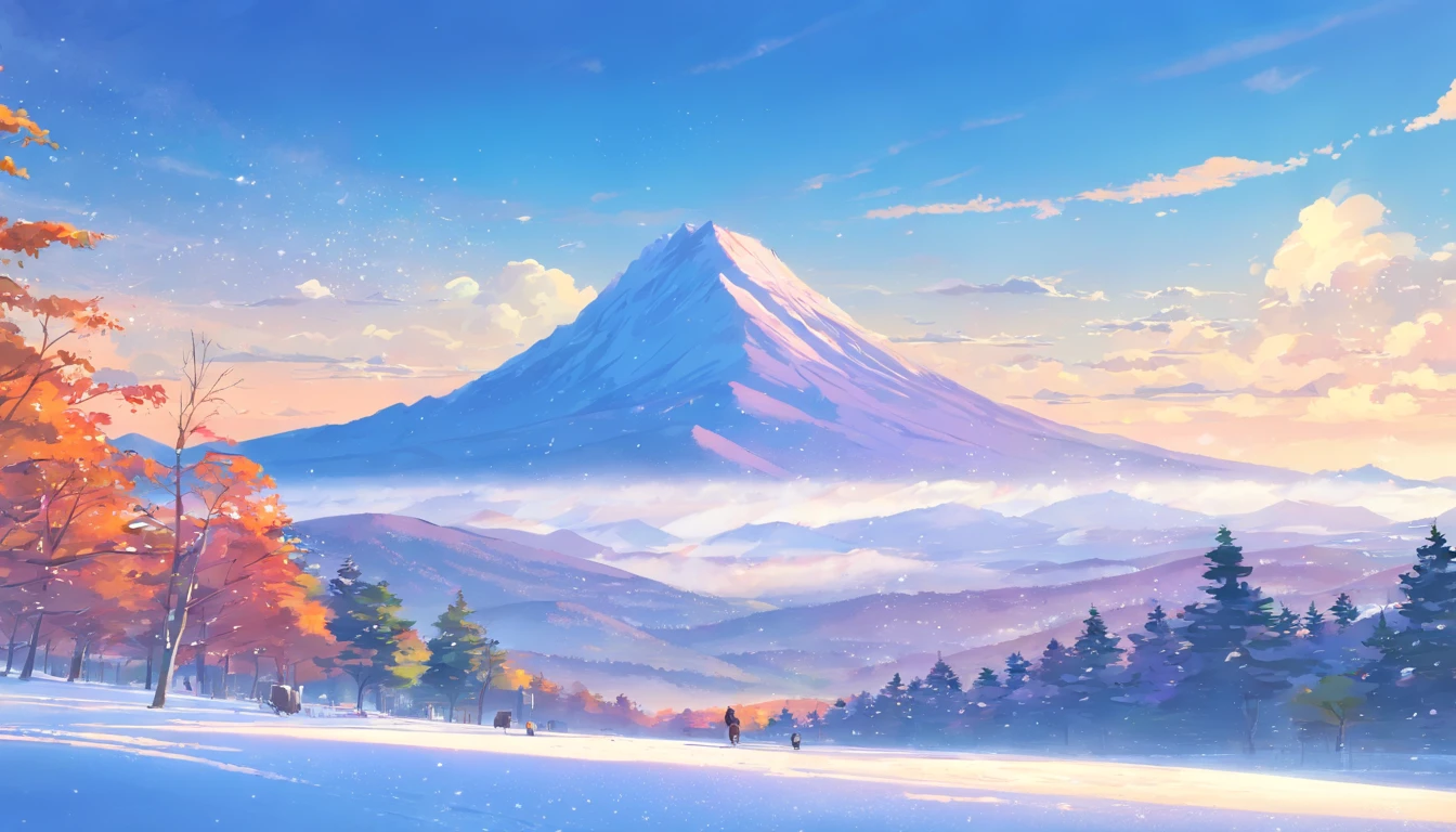 (((masterpiece))),best quality, snow mountain, scenery, sky, outdoors,