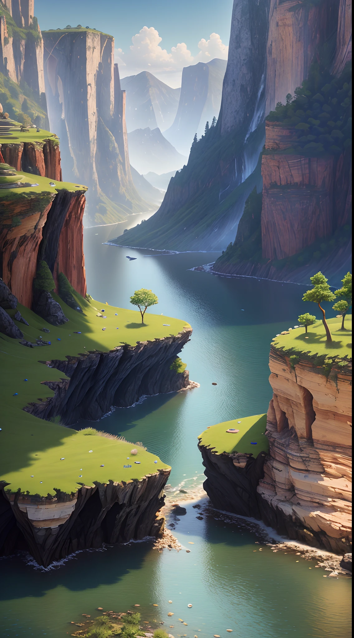 landscape, water, (extremely detailed CG unity 8k wallpaper), most beautiful artwork in the world, professional majestic oil painting, intricate, High Detail, Sharp focus, dramatic, photorealistic painting art