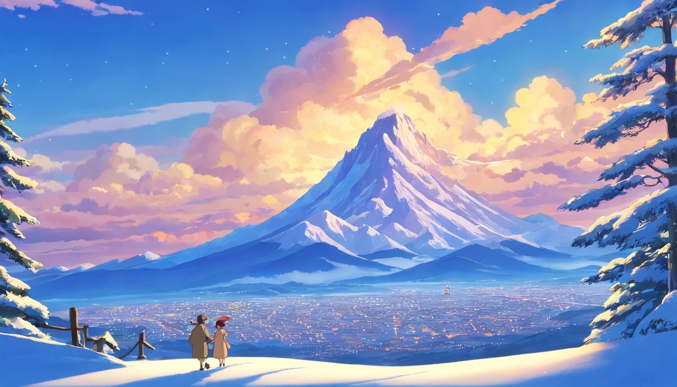 (((masterpiece))),best quality, snow mountain, scenery, sky, outdoors,
