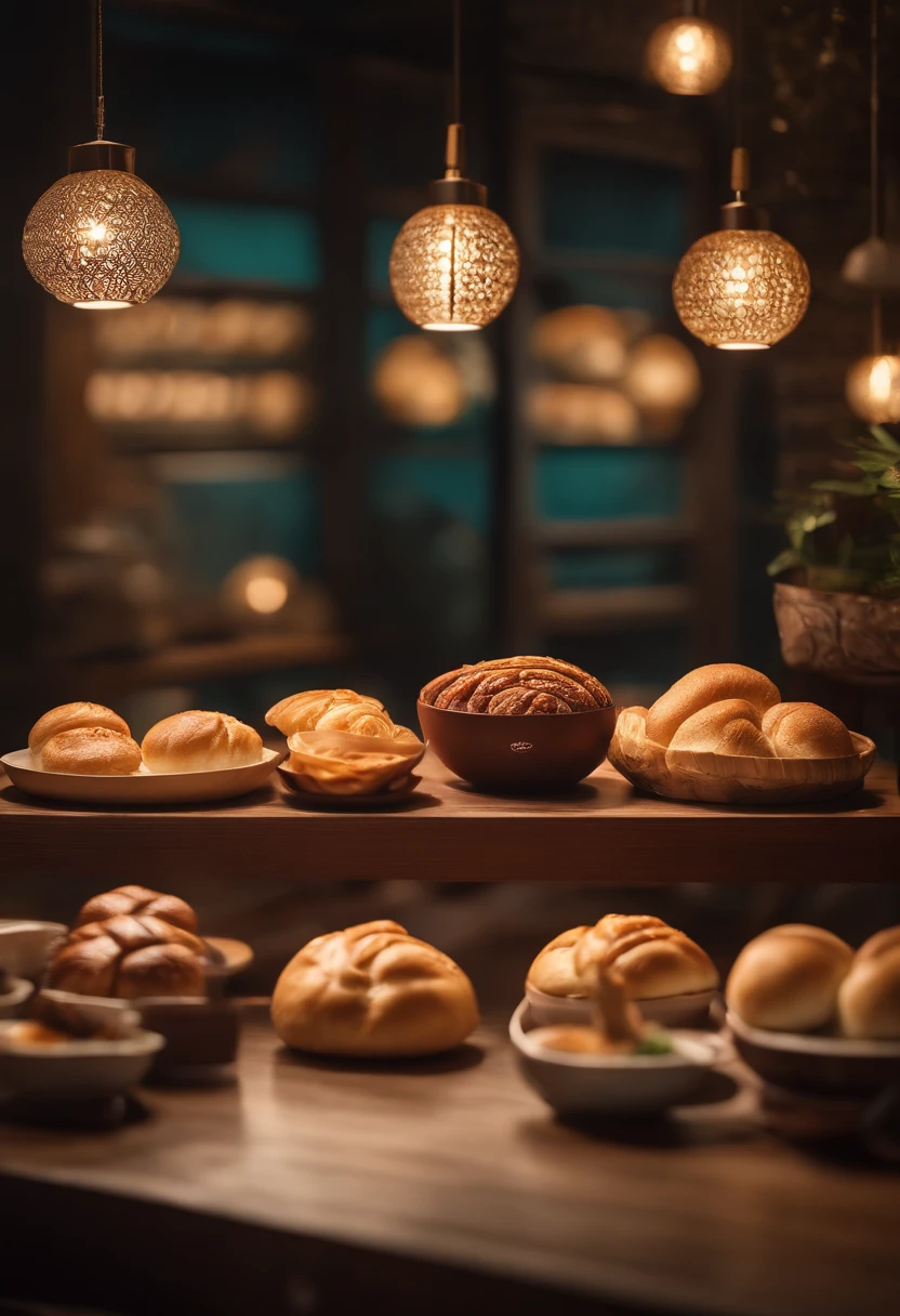 Commercial shooting, Shanghai xiaolongbun, Bun size, poster for, Fresh style background, elegant, Booth lighting, Attractive, photorealistic colors, Ultra HD