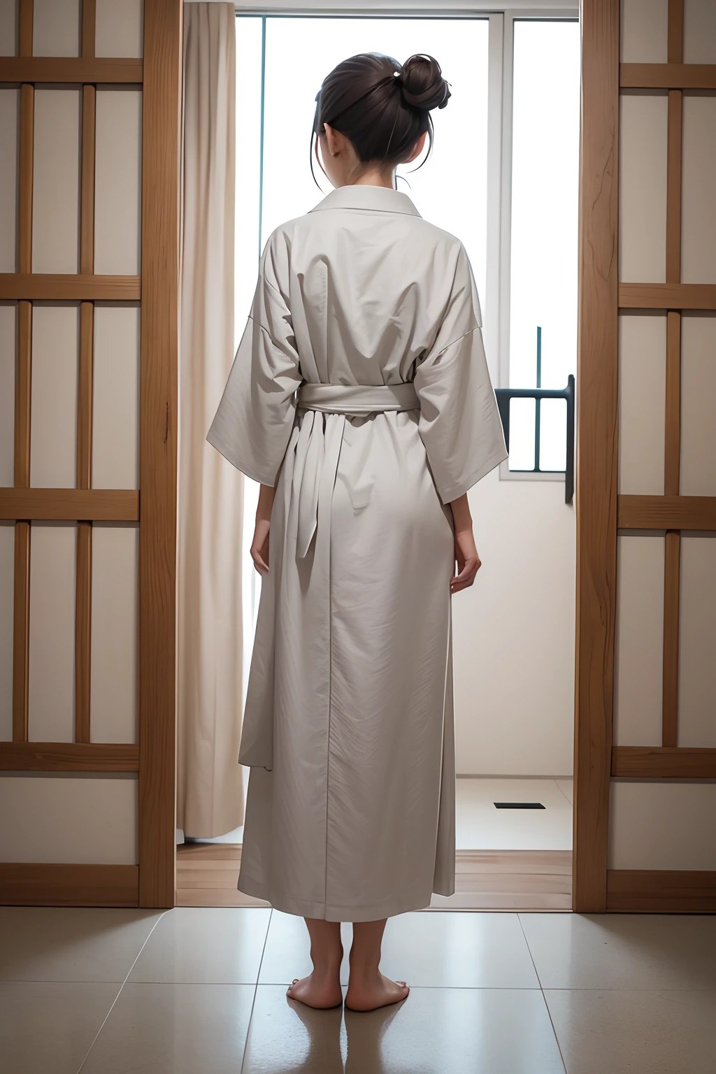 Plain kimono for display on white background