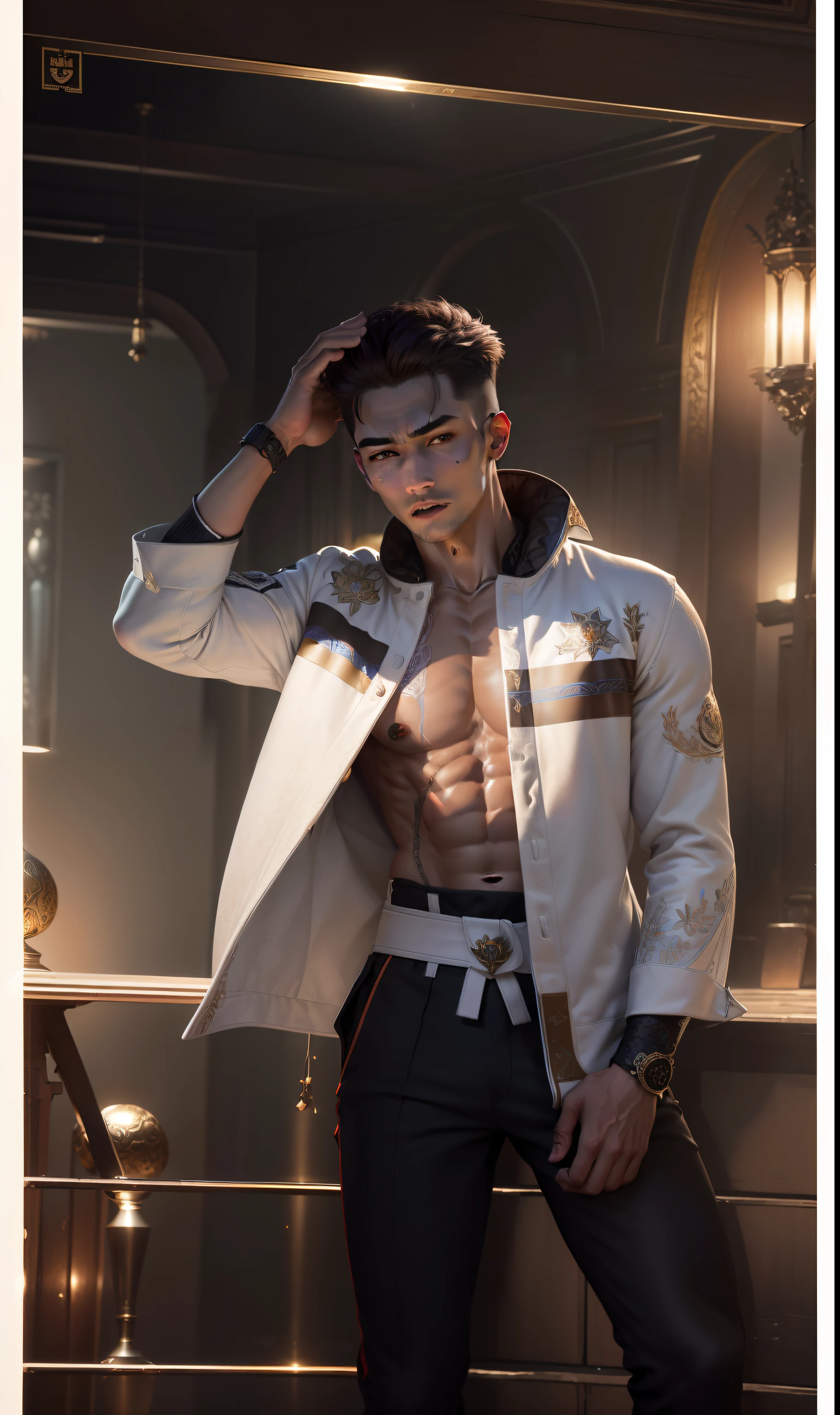 Abs，boy，whitestocking