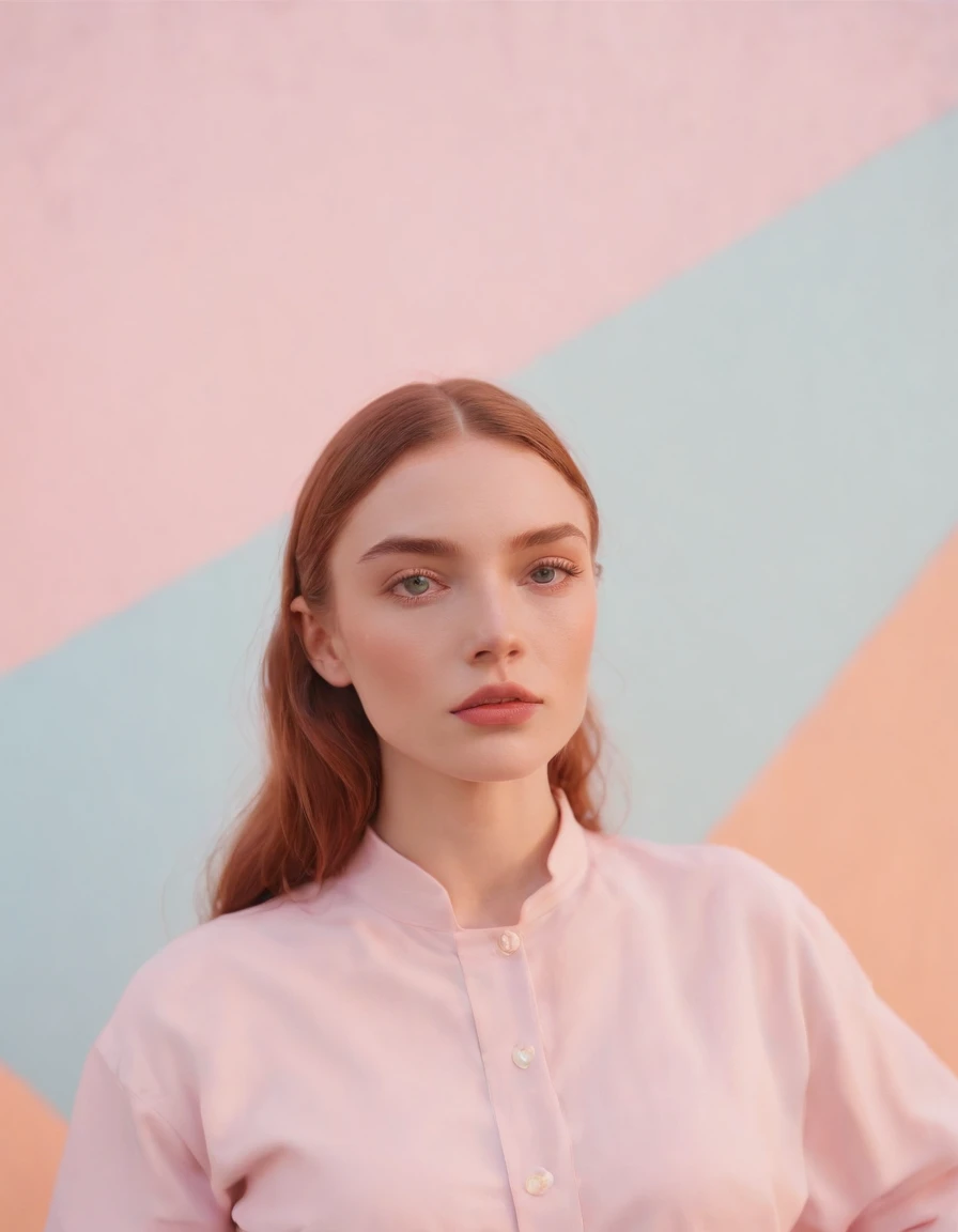 Man, neopop, pastel colors, by jimmy marble, portrait model pose, (medium shot)