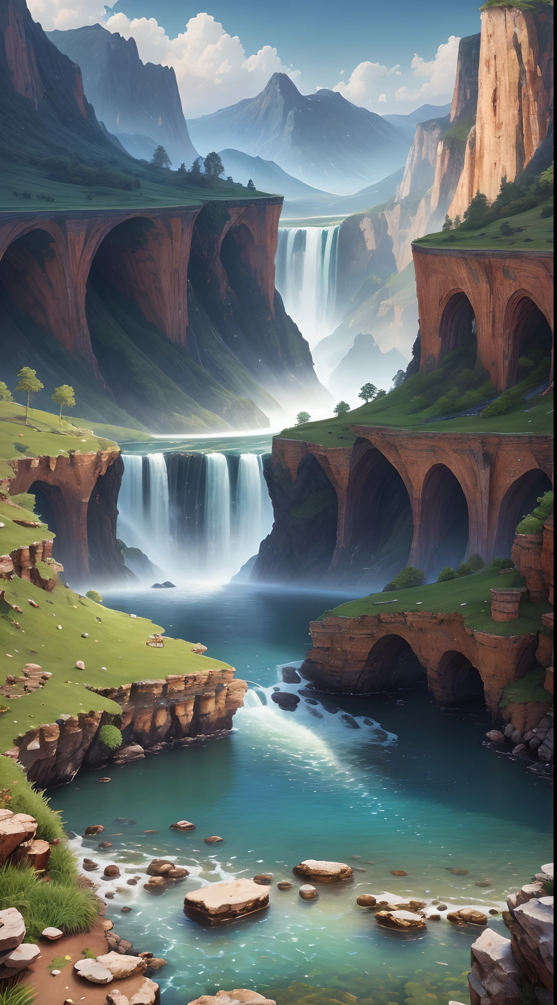 landscape, water, (extremely detailed CG unity 8k wallpaper), most beautiful artwork in the world, professional majestic oil painting, intricate, High Detail, Sharp focus, dramatic, photorealistic painting art