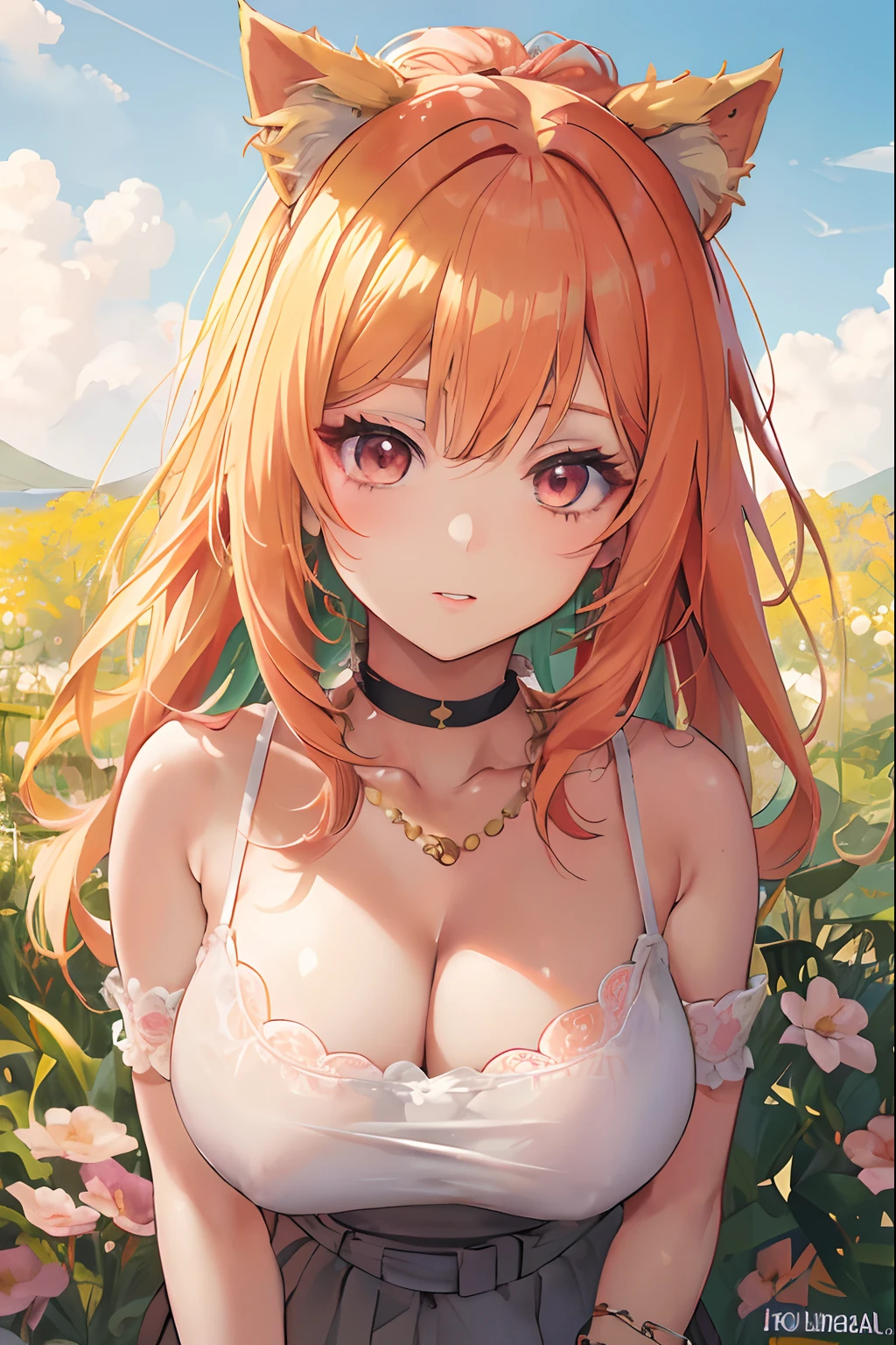 Chica de anime con pelo rojo y orejas de gato posando en un campo de flores, seductora chica de anime, Arte detallado del anime digital, hermosa chica de anime, Hermoso retrato de anime, Chica bonita de anime, digital anime illustration, Retrato Anime Chica, Retrato detallado de Anime Girl, Arte de anime digital, Hermosa mujer anime, Arte de anime limpio y detallado, Atractiva chica de anime, Lindo retrato de chica anime