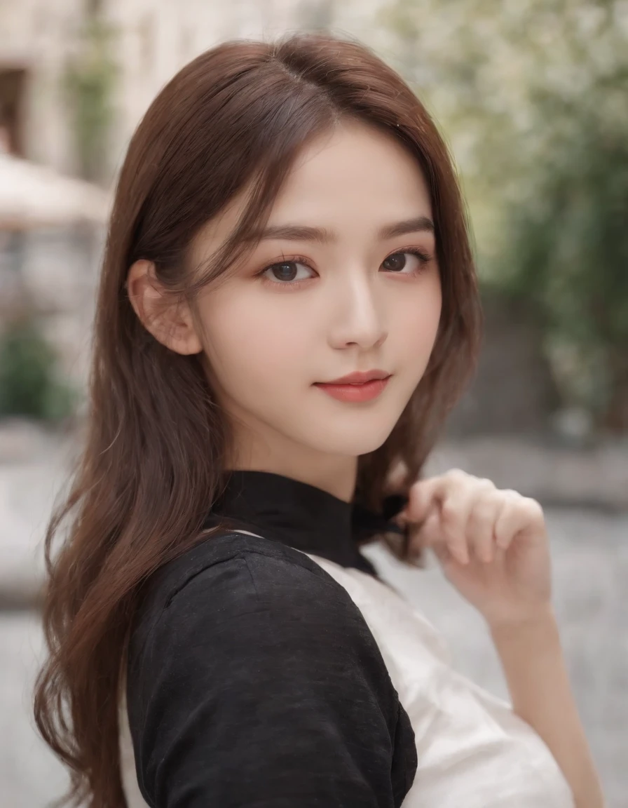 best qualtiy，masterpiece，（Photorealsitic：1.4），RAW photogr，1girll，Face Highlighting，Pure，Girly，Flushing，18yr old，18-year-old smiling female classmate，Pure，Innocent，（best qualtiy，8K，tmasterpiece:1.3），Goose egg face，largeeyes，long eyelasher，Exquisite（live-action realistic style），Star-like eyes，Ultimate face，Photorealistic light and shadow，Clear facial features，Milky white skin，Fair skin， highdetailskin， Realistic skin details， Visible Pore，（Super detail），（perfect bodies：1.1），long whitr hair，（dynamicposes），((Dynamic background((volumettic light：1.3))，the street，tight vest，denim pant