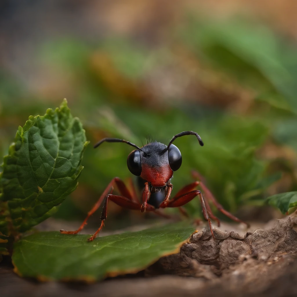 an ant surrounded with many gifts in shiny Christmas with colorful light
