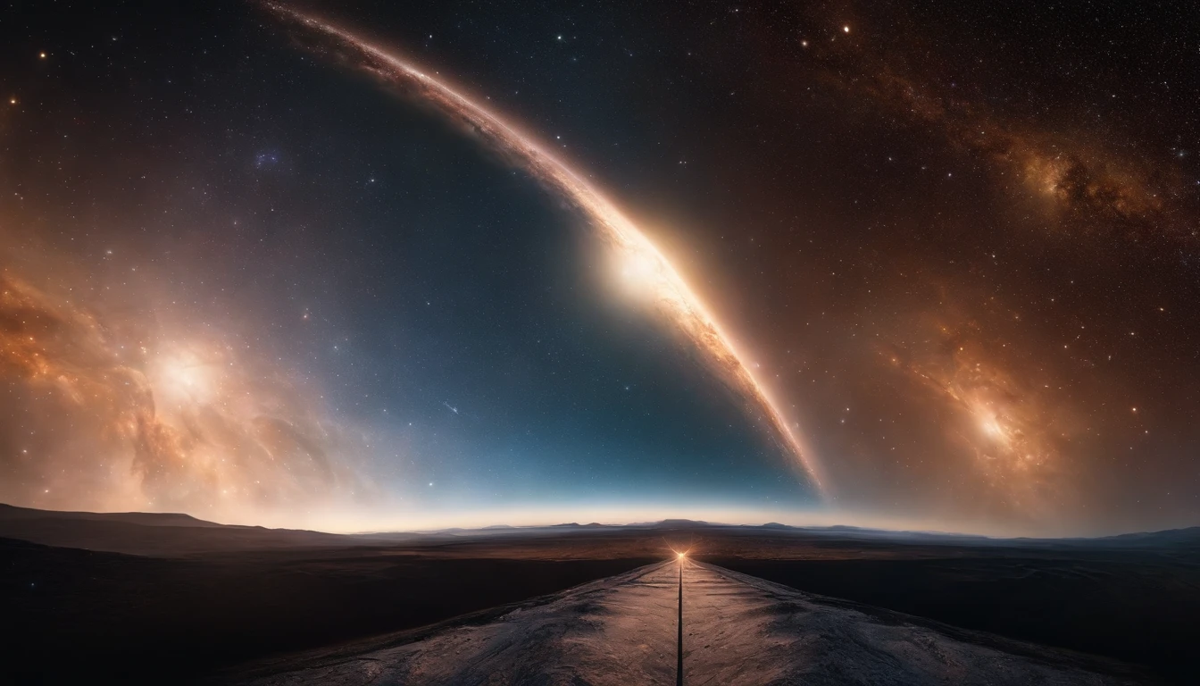 ((Masterpiece)),(Best quality)),Magnificent space image scene,heavenly body,Interstellar,Huge star gates,Spaceship,Shining starry sky,8K,super-fine,high qulity
