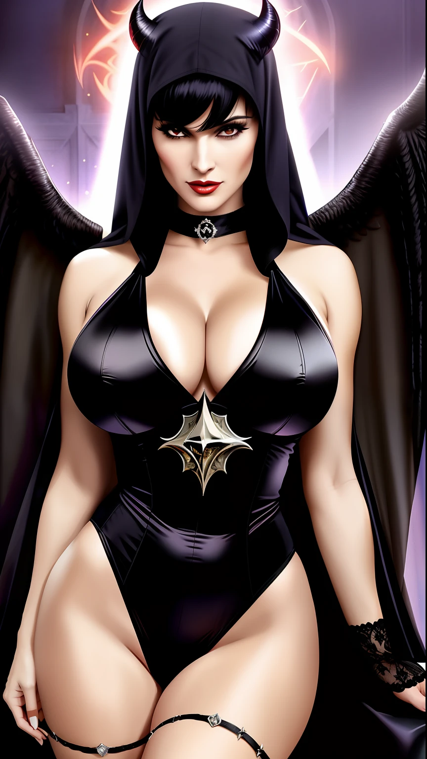 Lisa Ann: The evil nun, Demon horn on the head, demon wings,diabolique, insidieux, Context of the Satanic Church