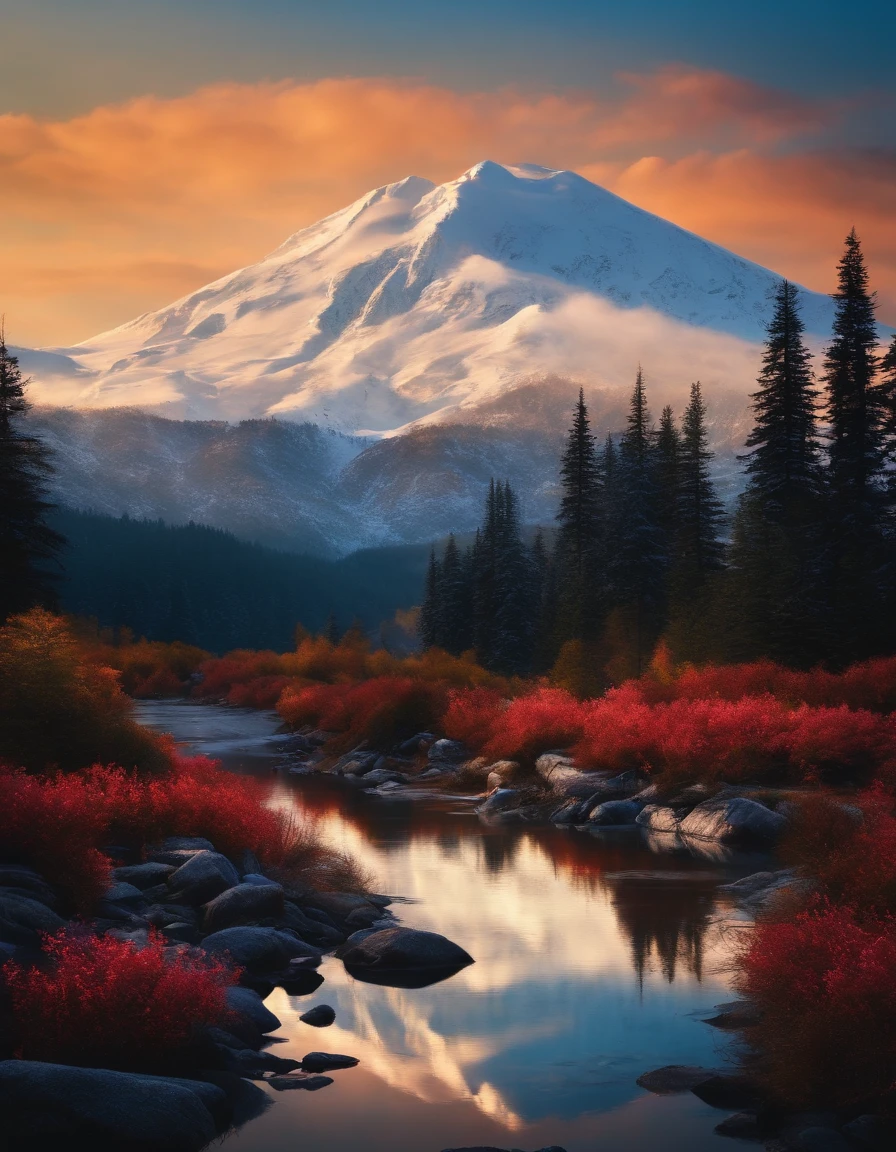 Snow Mountain with Twin Peaks